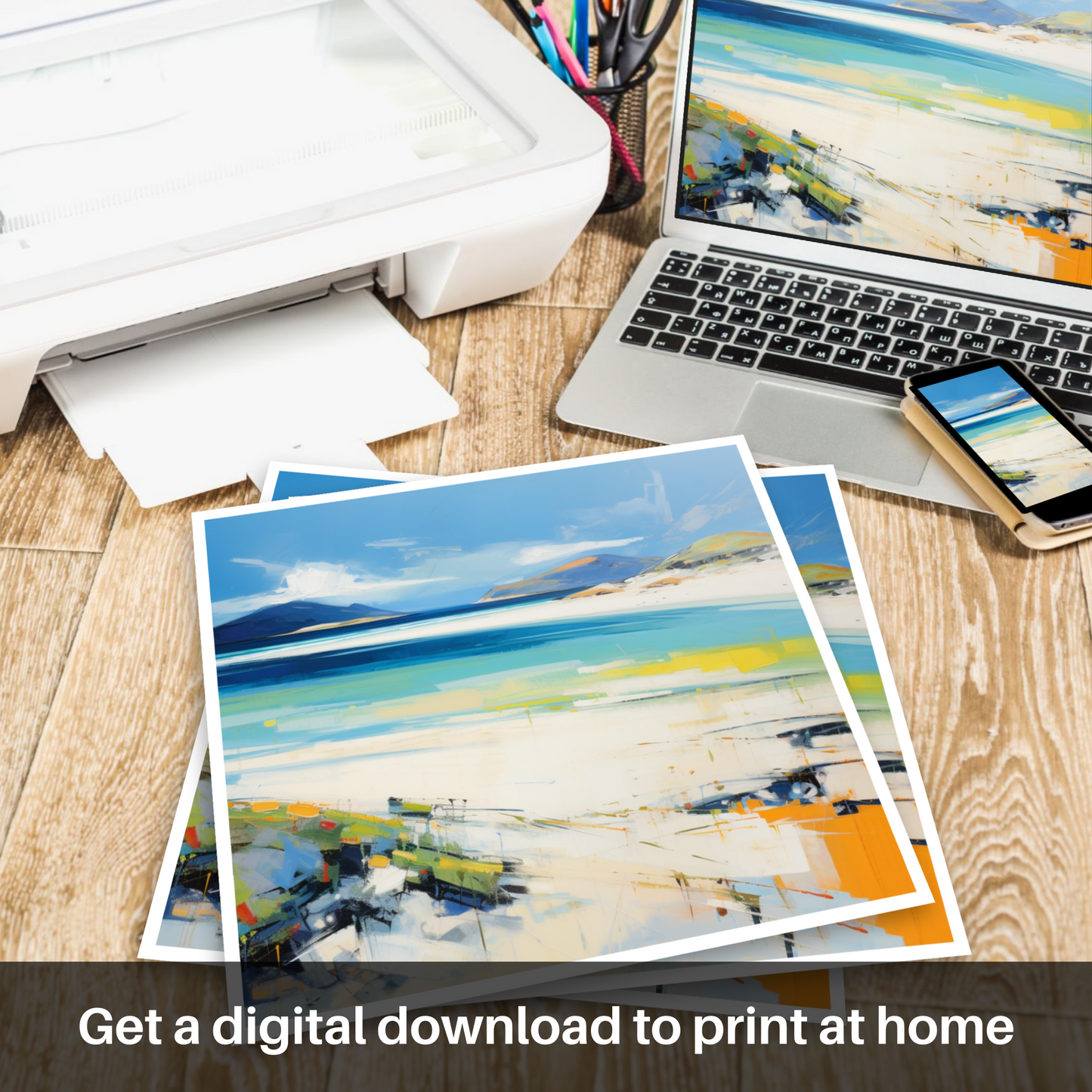 Downloadable and printable picture of Luskentyre Beach, Isle of Harris