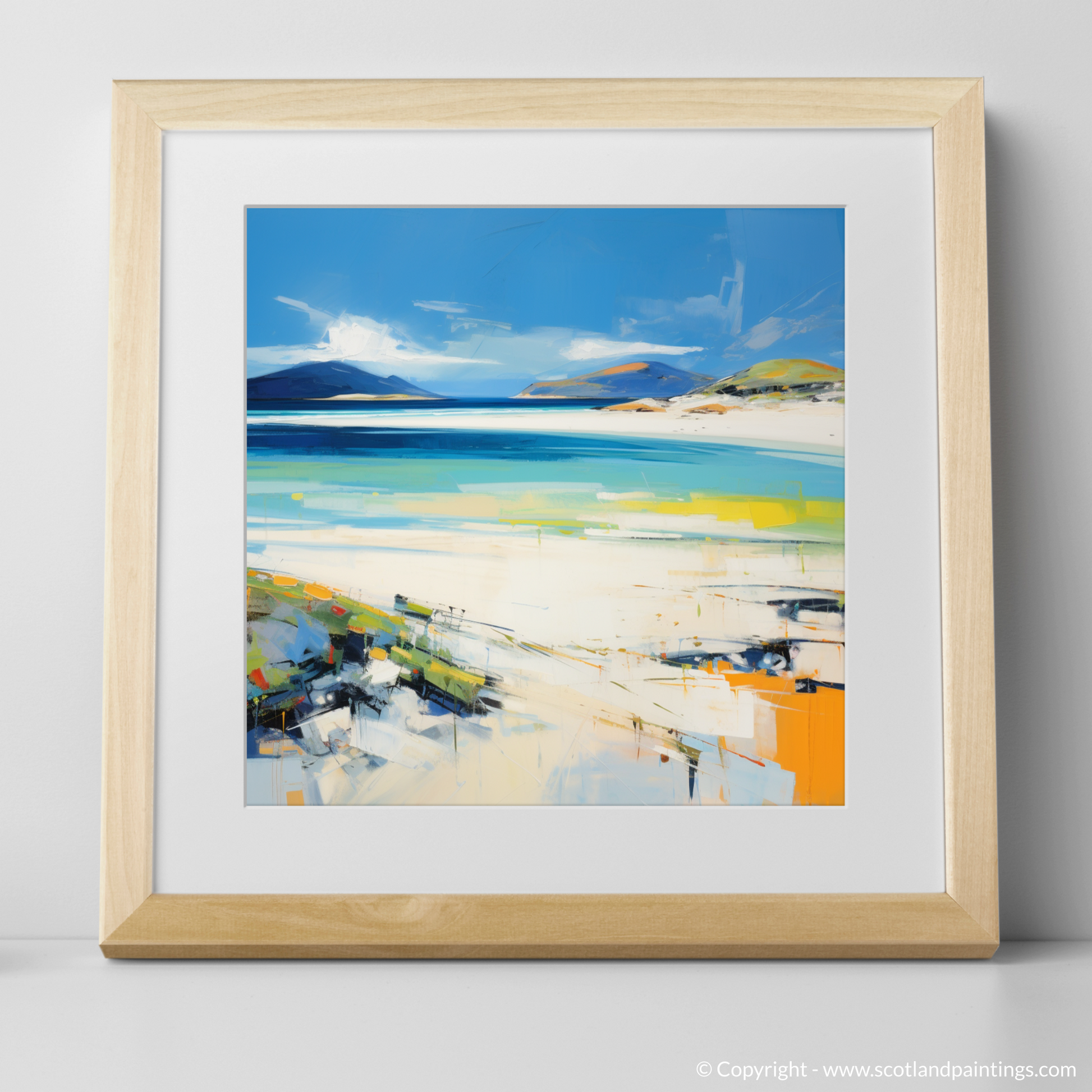 Art Print of Luskentyre Beach, Isle of Harris with a natural frame