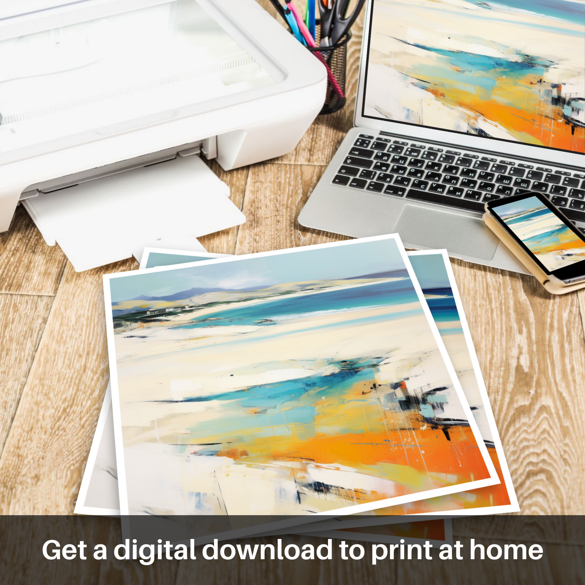 Downloadable and printable picture of Luskentyre Beach, Isle of Harris