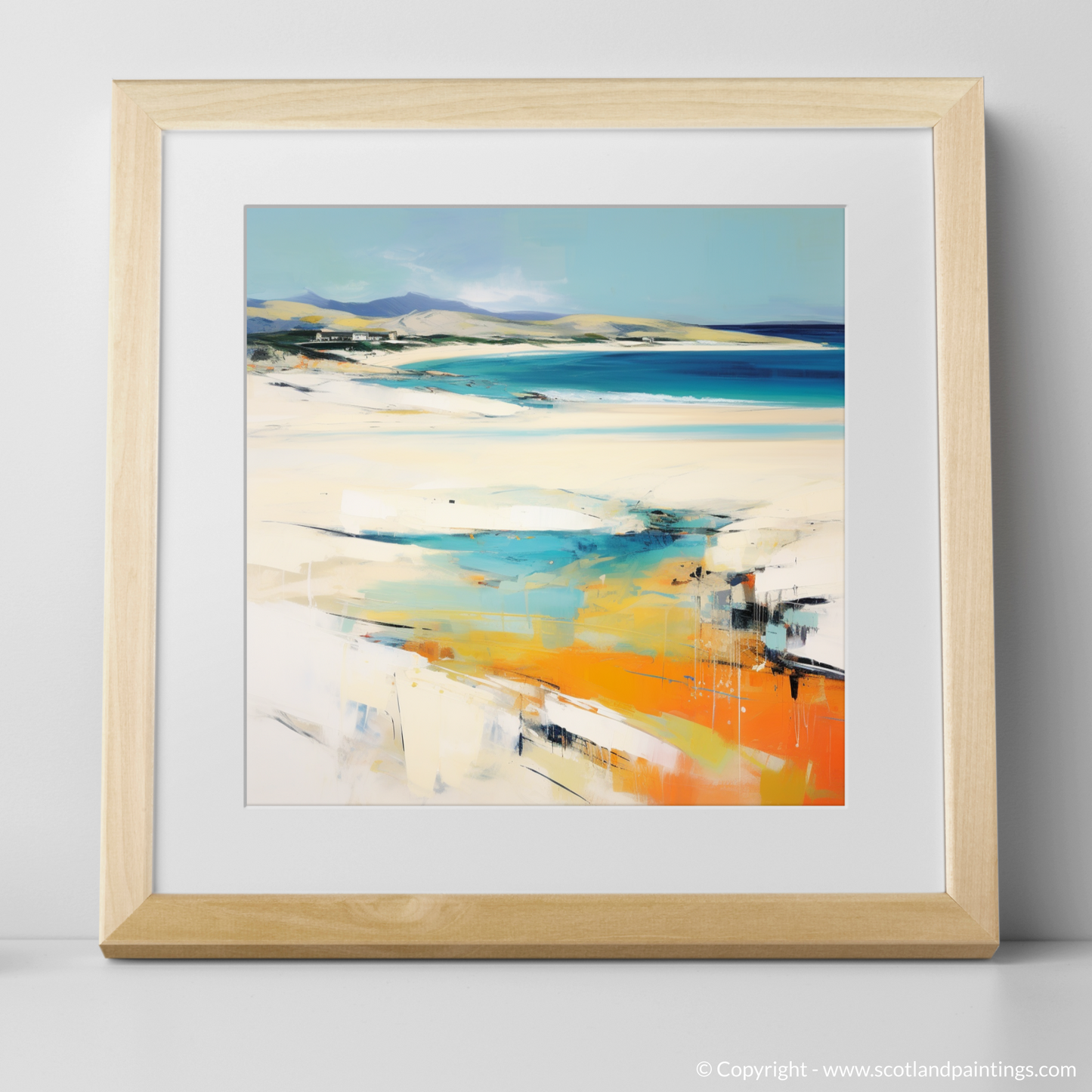 Art Print of Luskentyre Beach, Isle of Harris with a natural frame