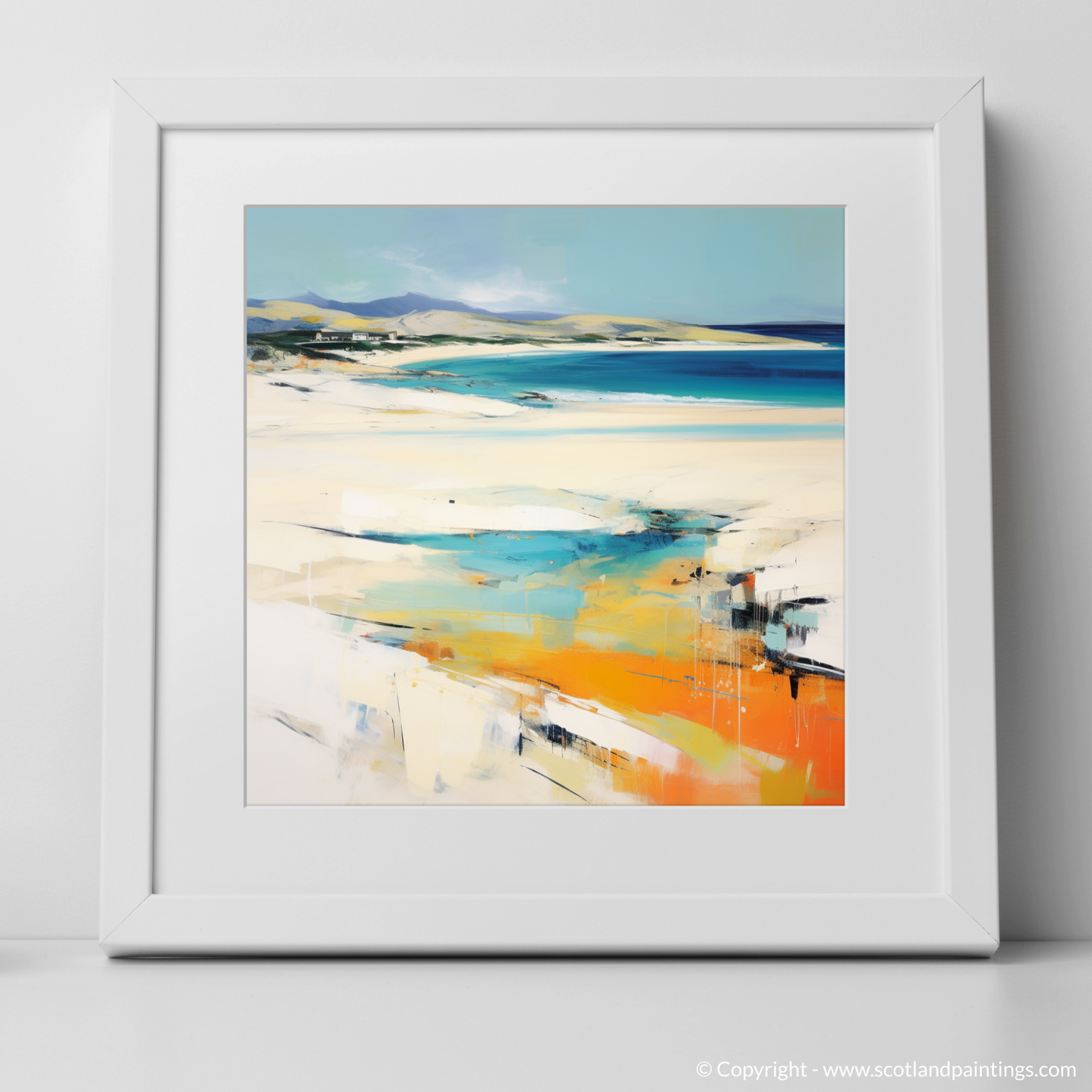 Art Print of Luskentyre Beach, Isle of Harris with a white frame