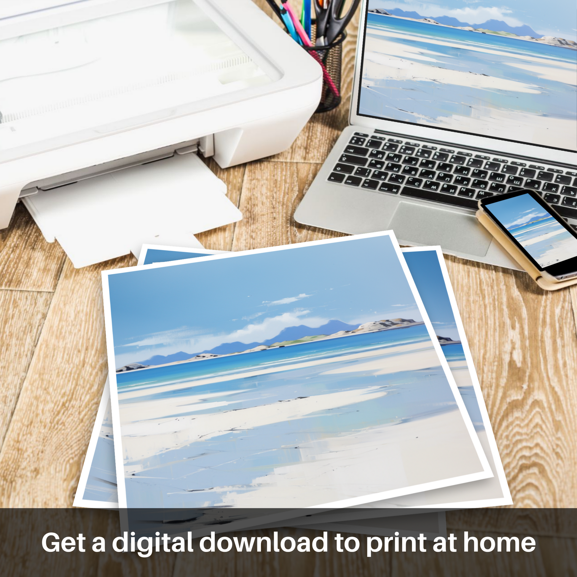 Downloadable and printable picture of Camusdarach Beach, Arisaig