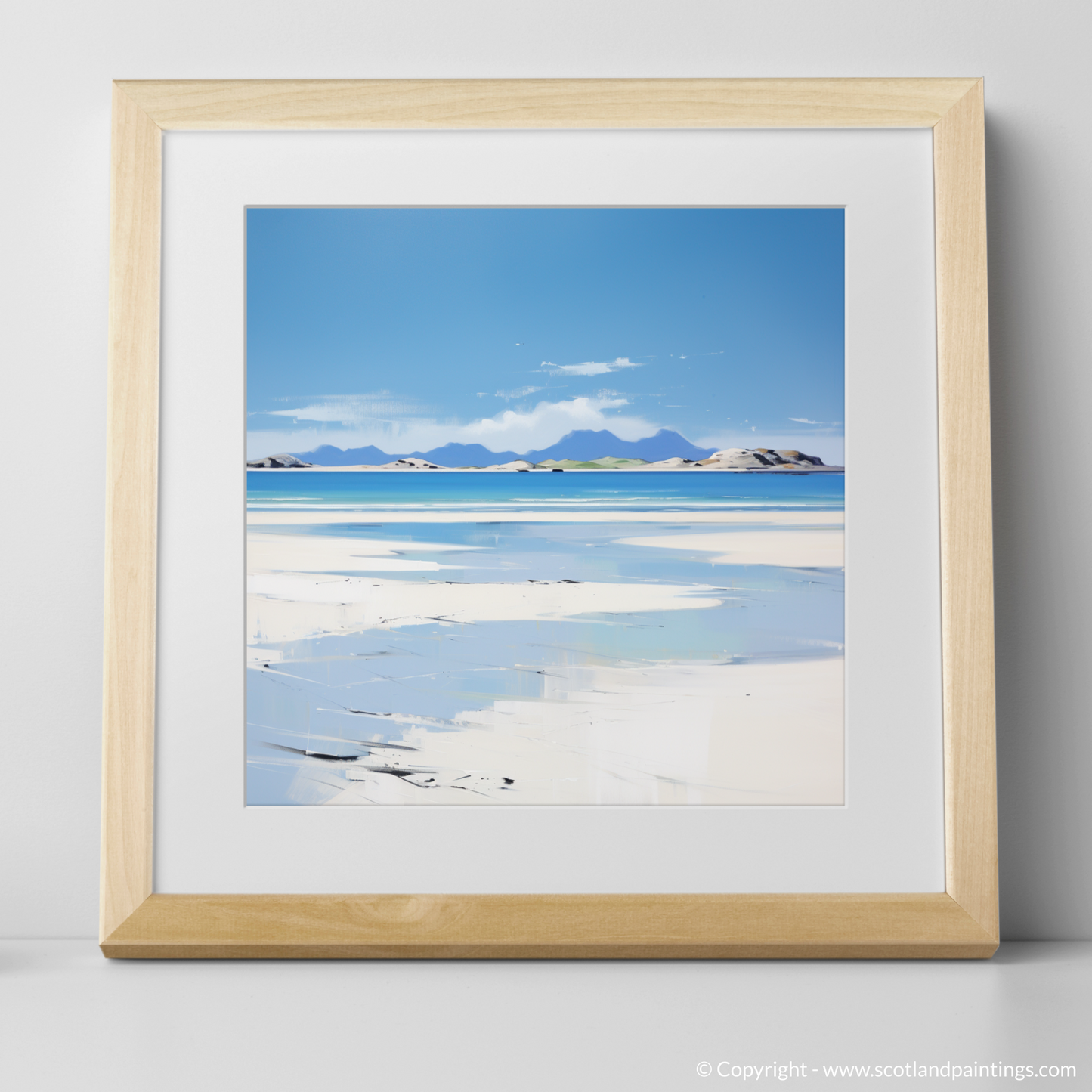 Art Print of Camusdarach Beach, Arisaig with a natural frame