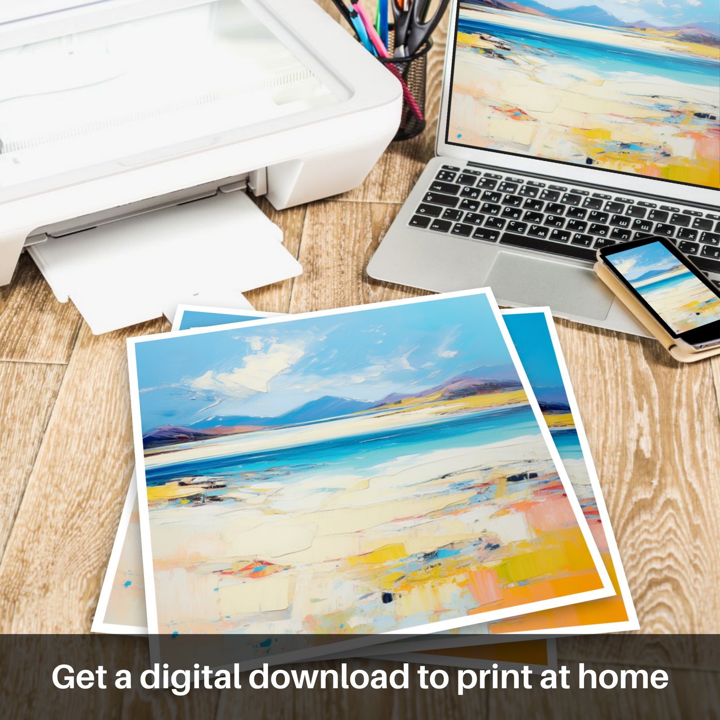 Downloadable and printable picture of Luskentyre Beach, Isle of Harris