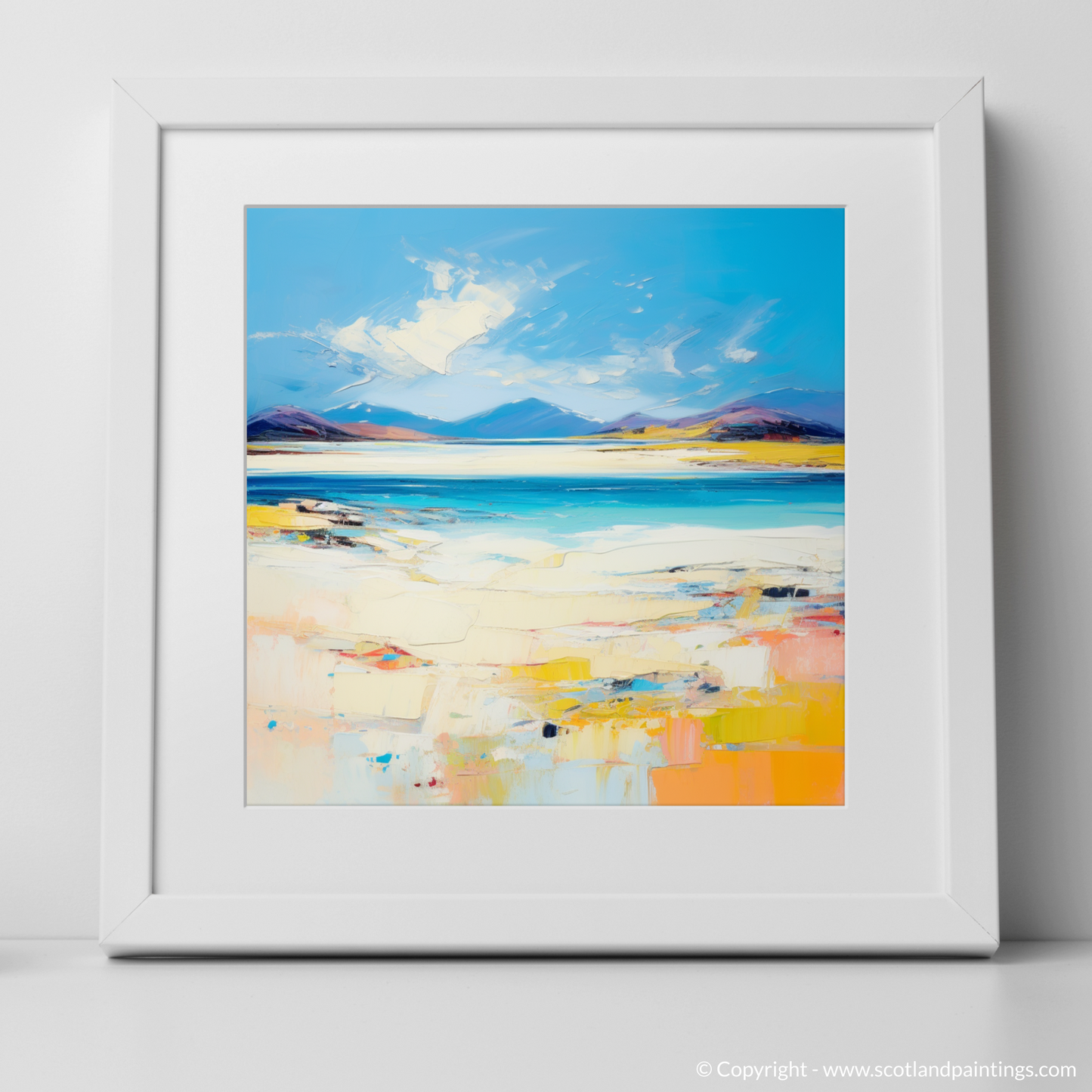 Art Print of Luskentyre Beach, Isle of Harris with a white frame