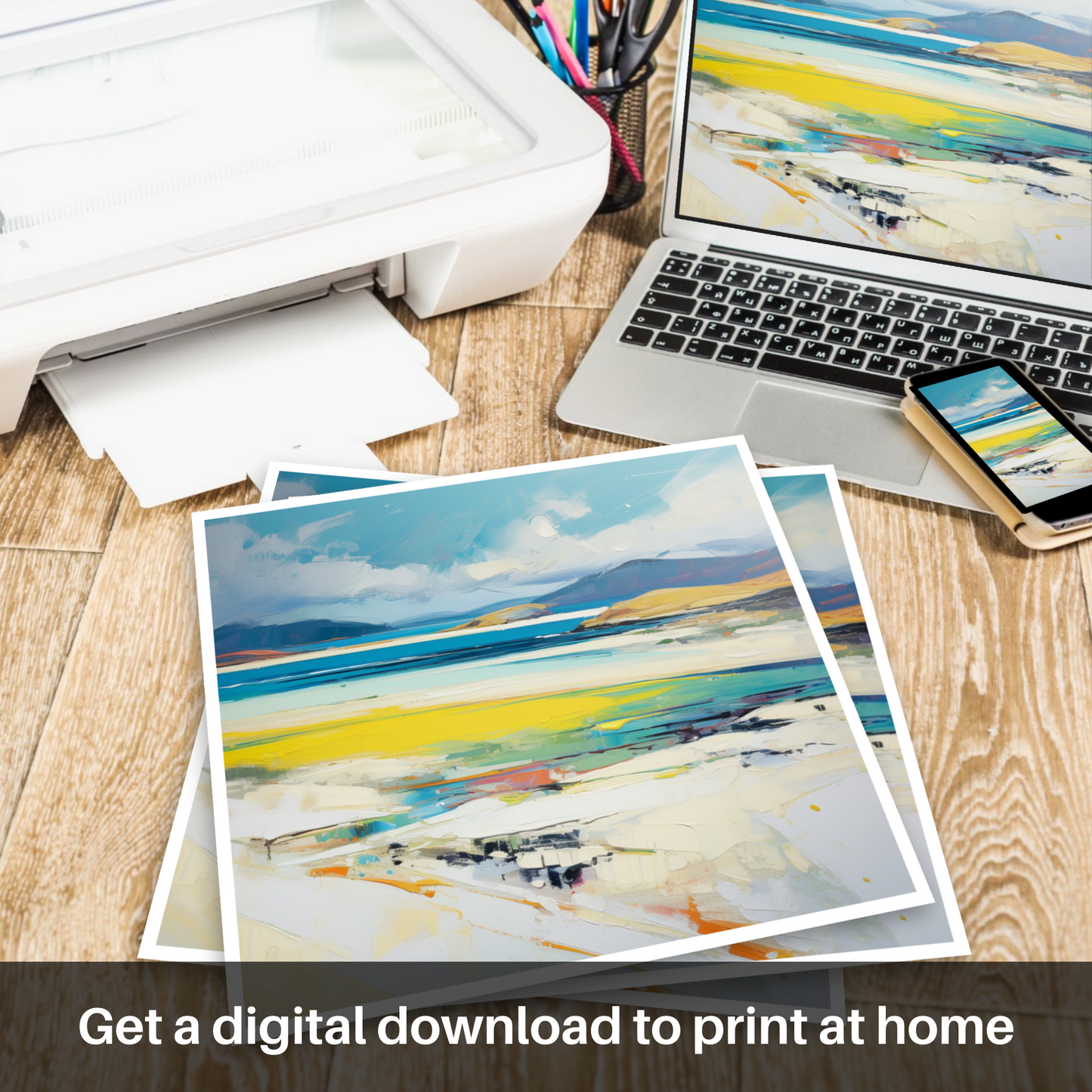 Downloadable and printable picture of Luskentyre Beach, Isle of Harris