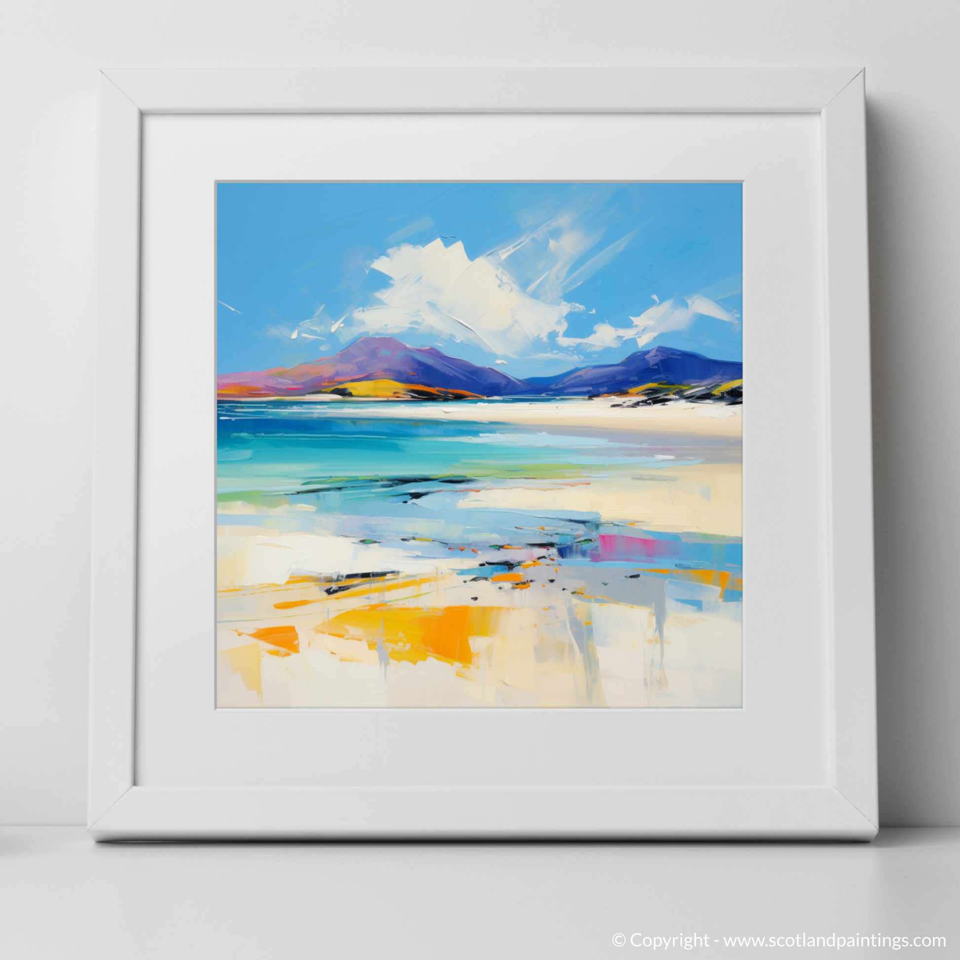 Art Print of Luskentyre Beach, Isle of Harris with a white frame