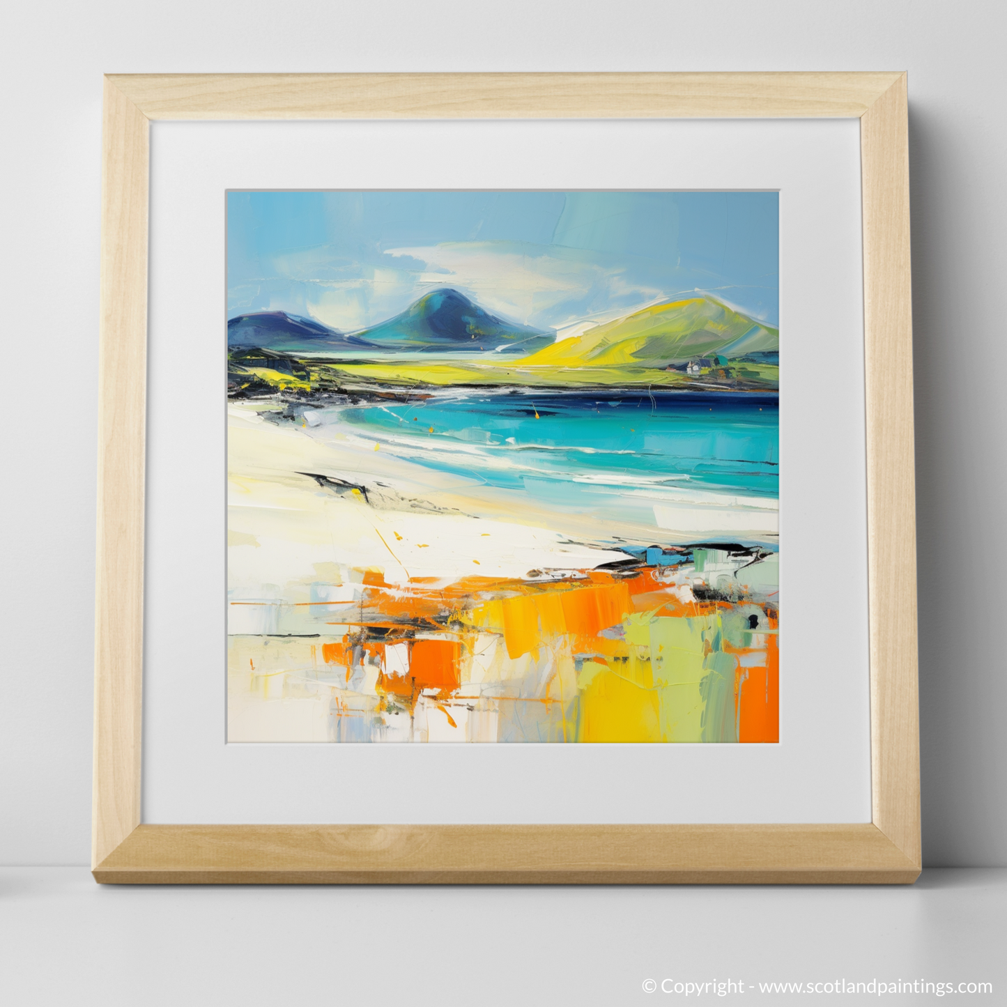 Art Print of Luskentyre Beach, Isle of Harris with a natural frame