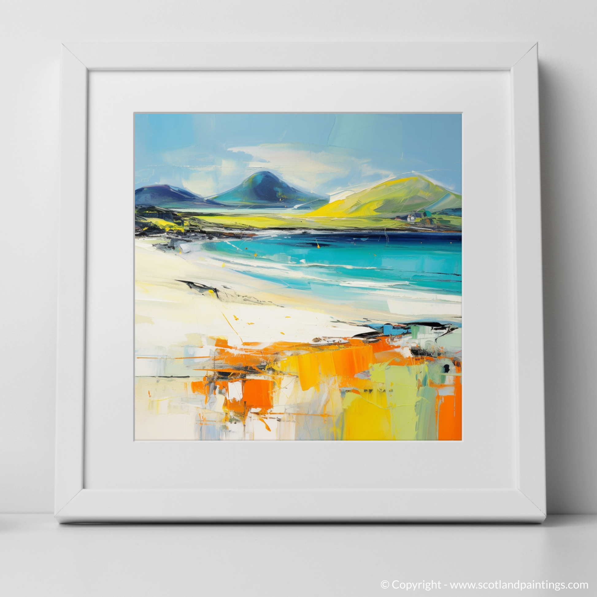 Art Print of Luskentyre Beach, Isle of Harris with a white frame