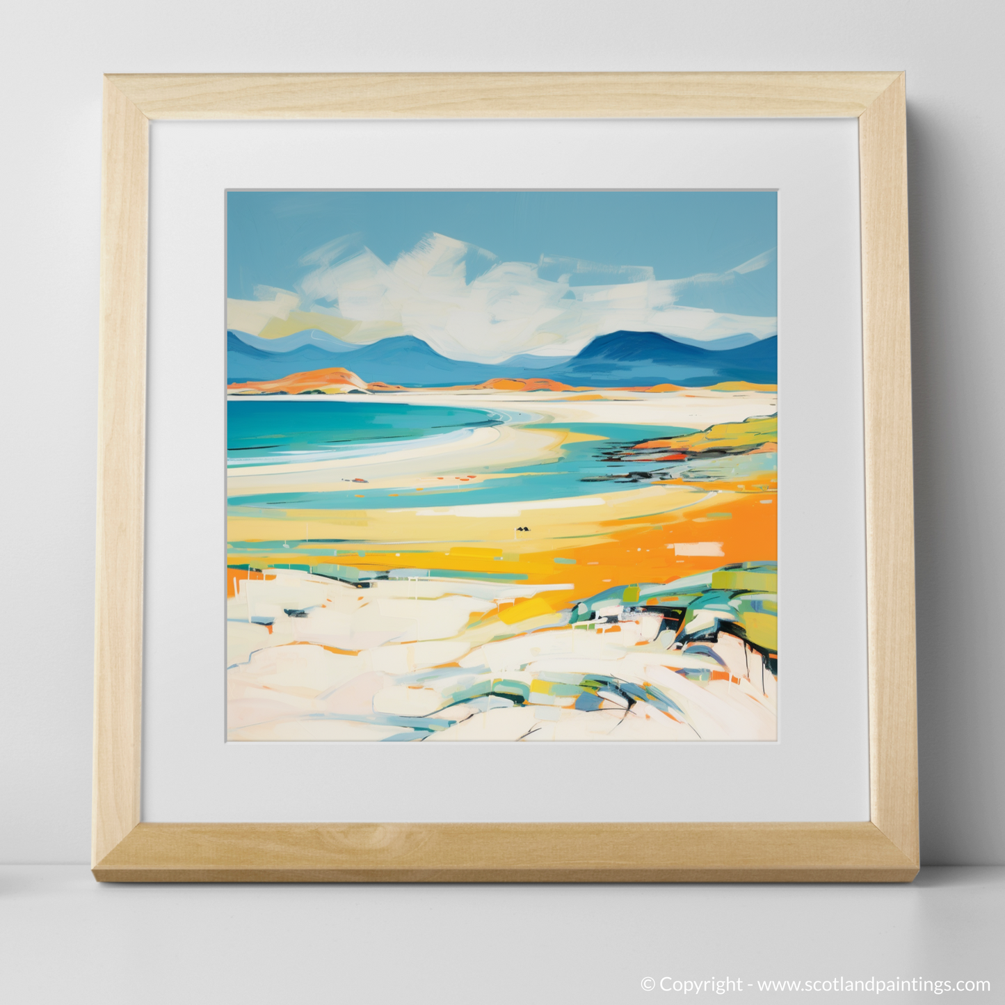 Art Print of Luskentyre Beach, Isle of Harris with a natural frame