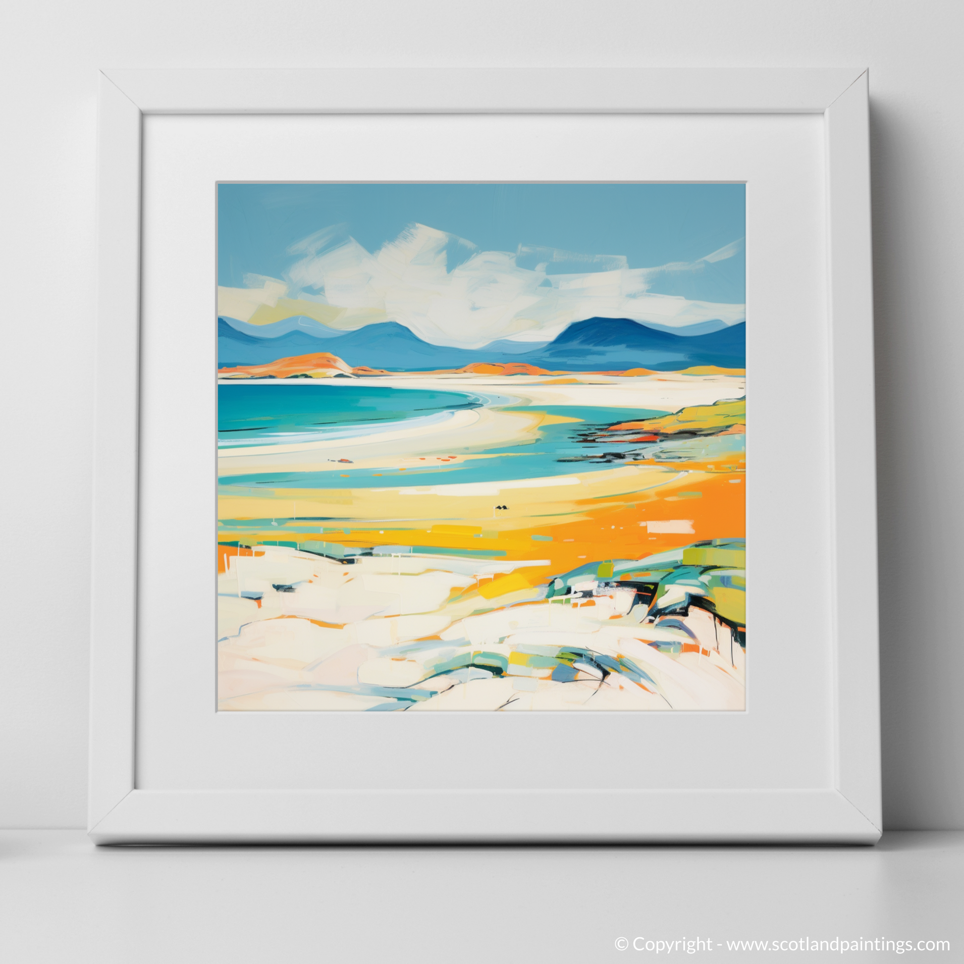 Art Print of Luskentyre Beach, Isle of Harris with a white frame