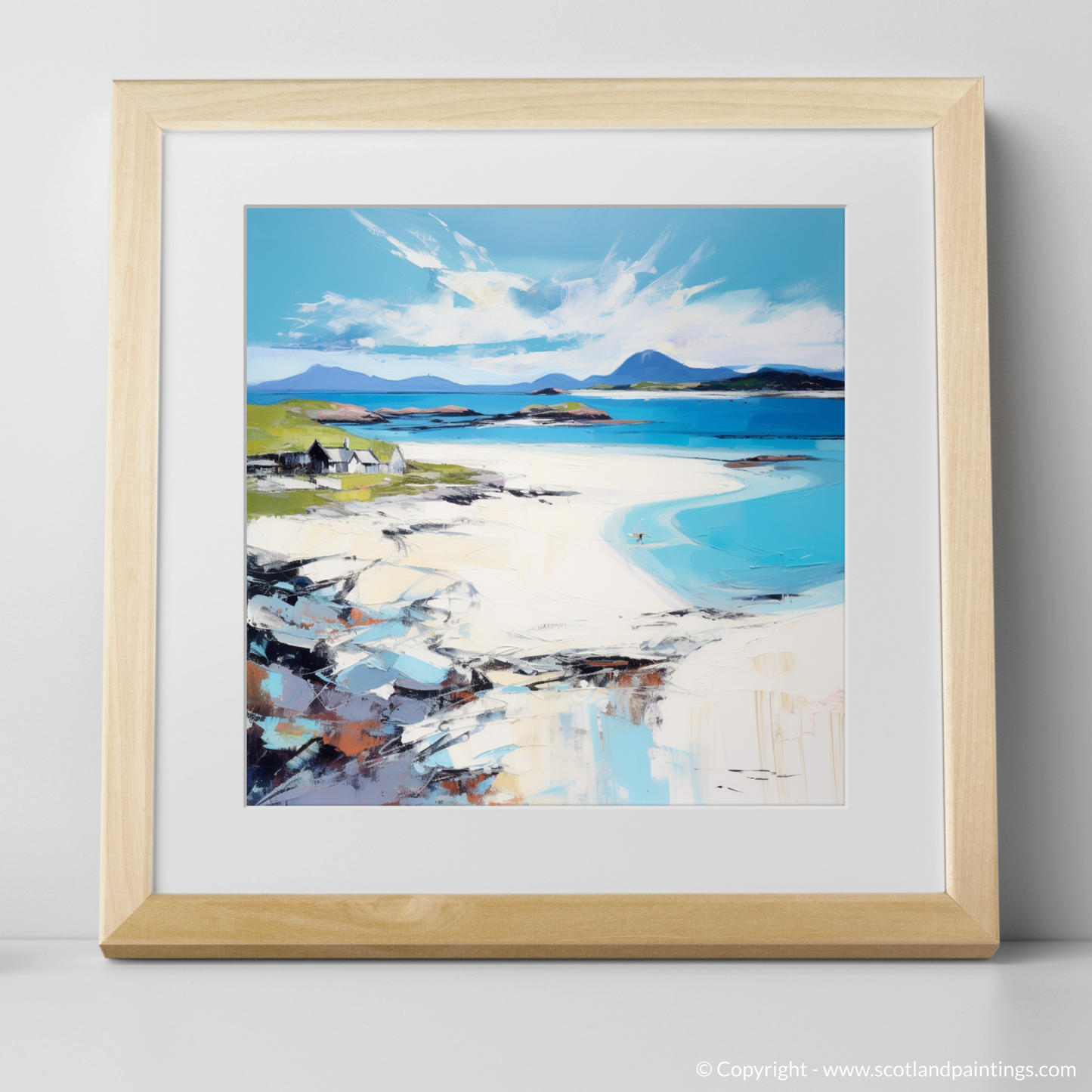 Art Print of Camusdarach Beach, Arisaig with a natural frame