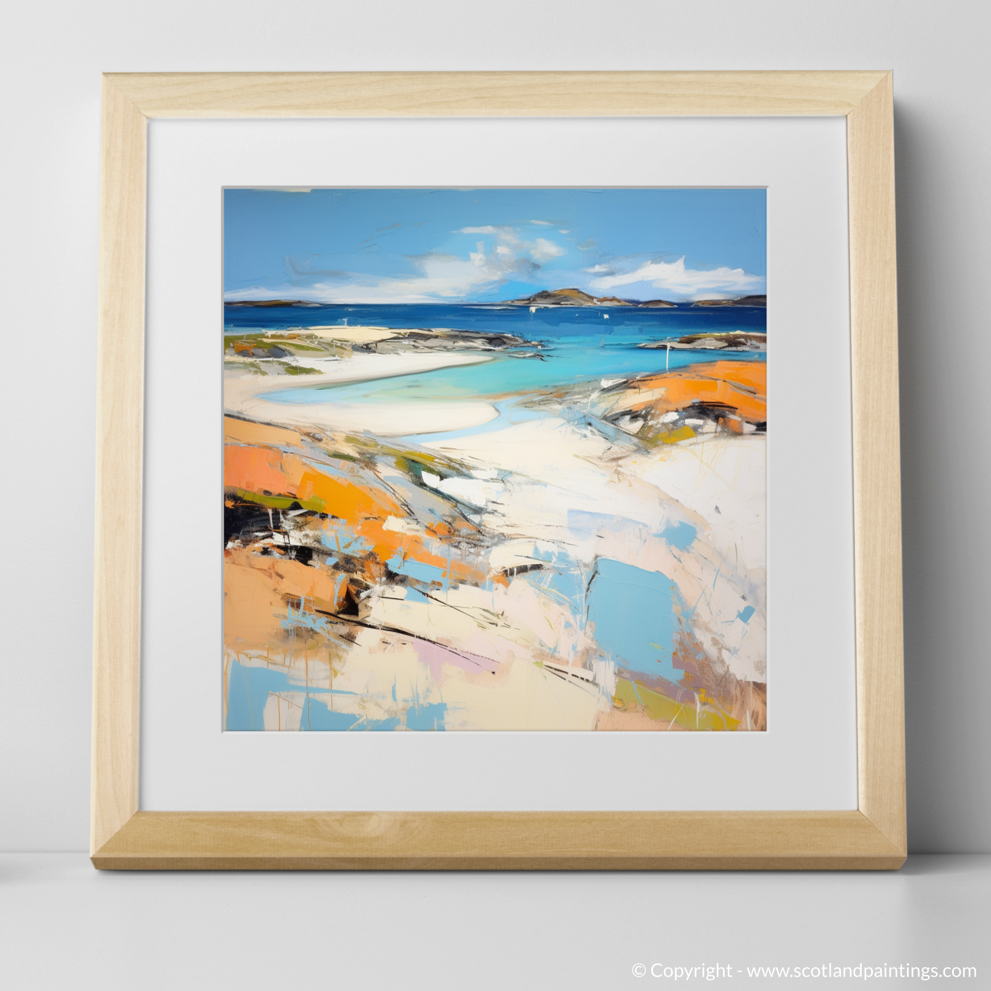 Art Print of Camusdarach Beach, Arisaig with a natural frame