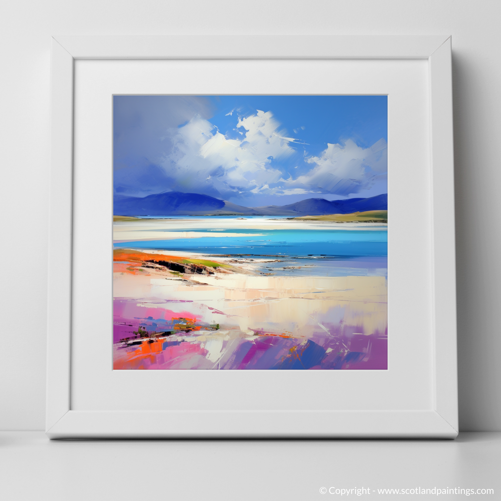 Art Print of Luskentyre Beach, Isle of Harris with a white frame