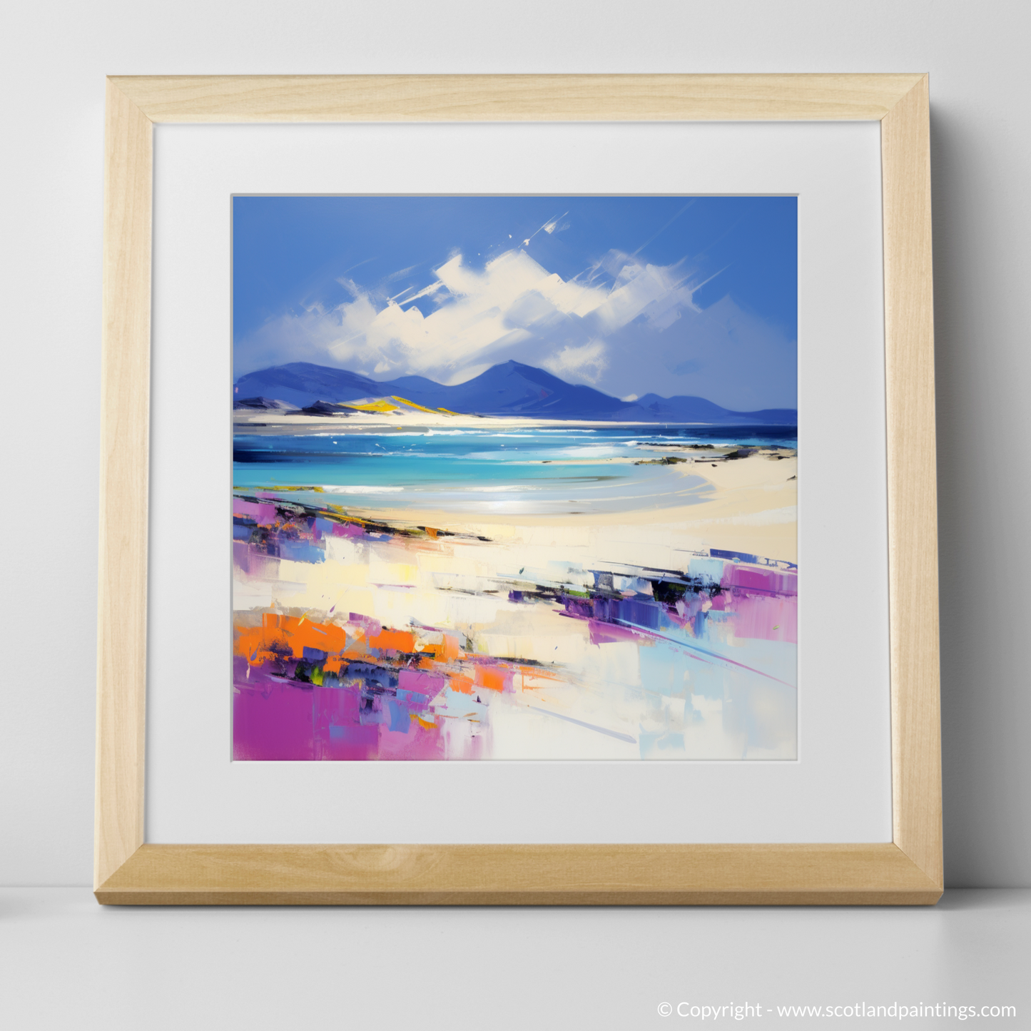 Art Print of Luskentyre Beach, Isle of Harris with a natural frame