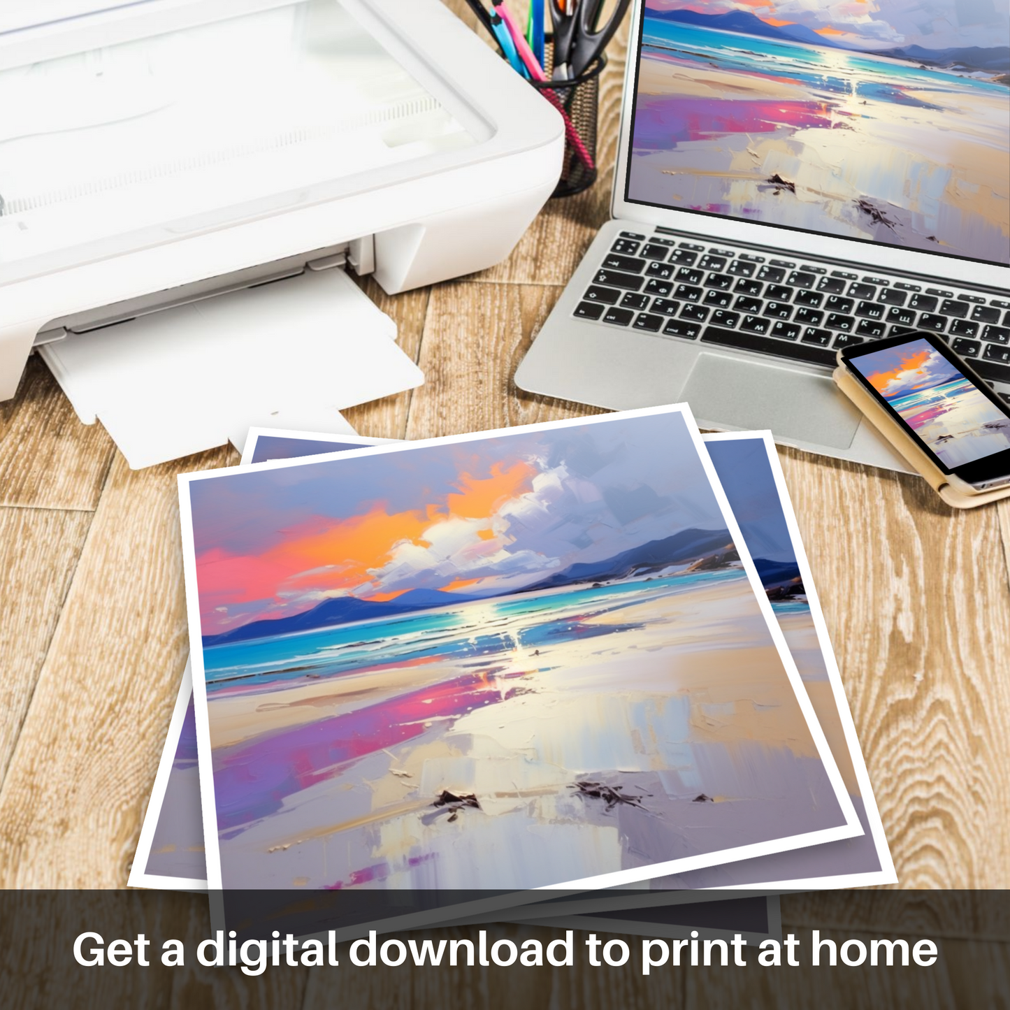 Downloadable and printable picture of Luskentyre Beach, Isle of Harris