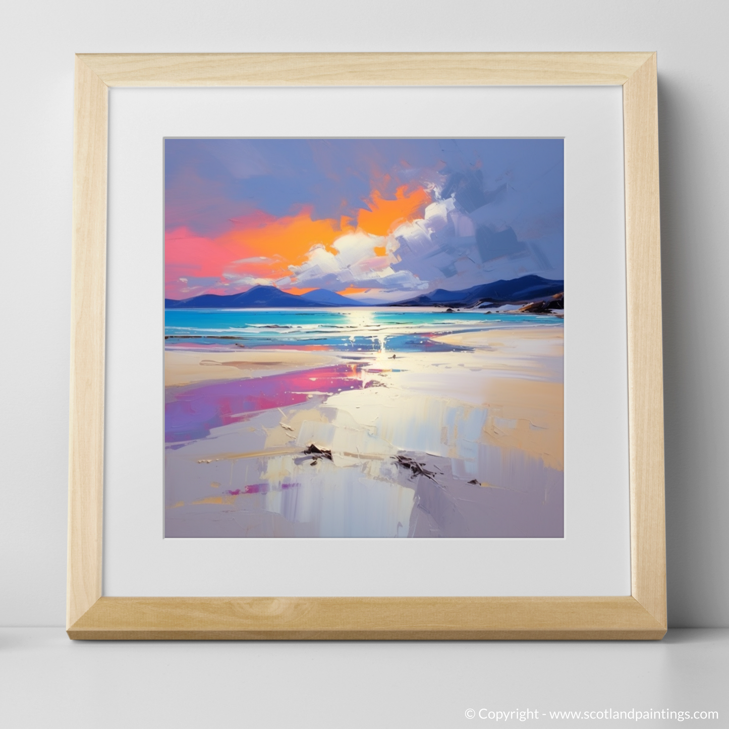 Art Print of Luskentyre Beach, Isle of Harris with a natural frame