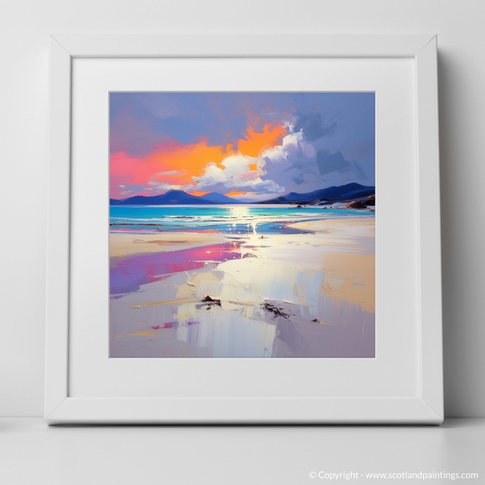 Art Print of Luskentyre Beach, Isle of Harris with a white frame