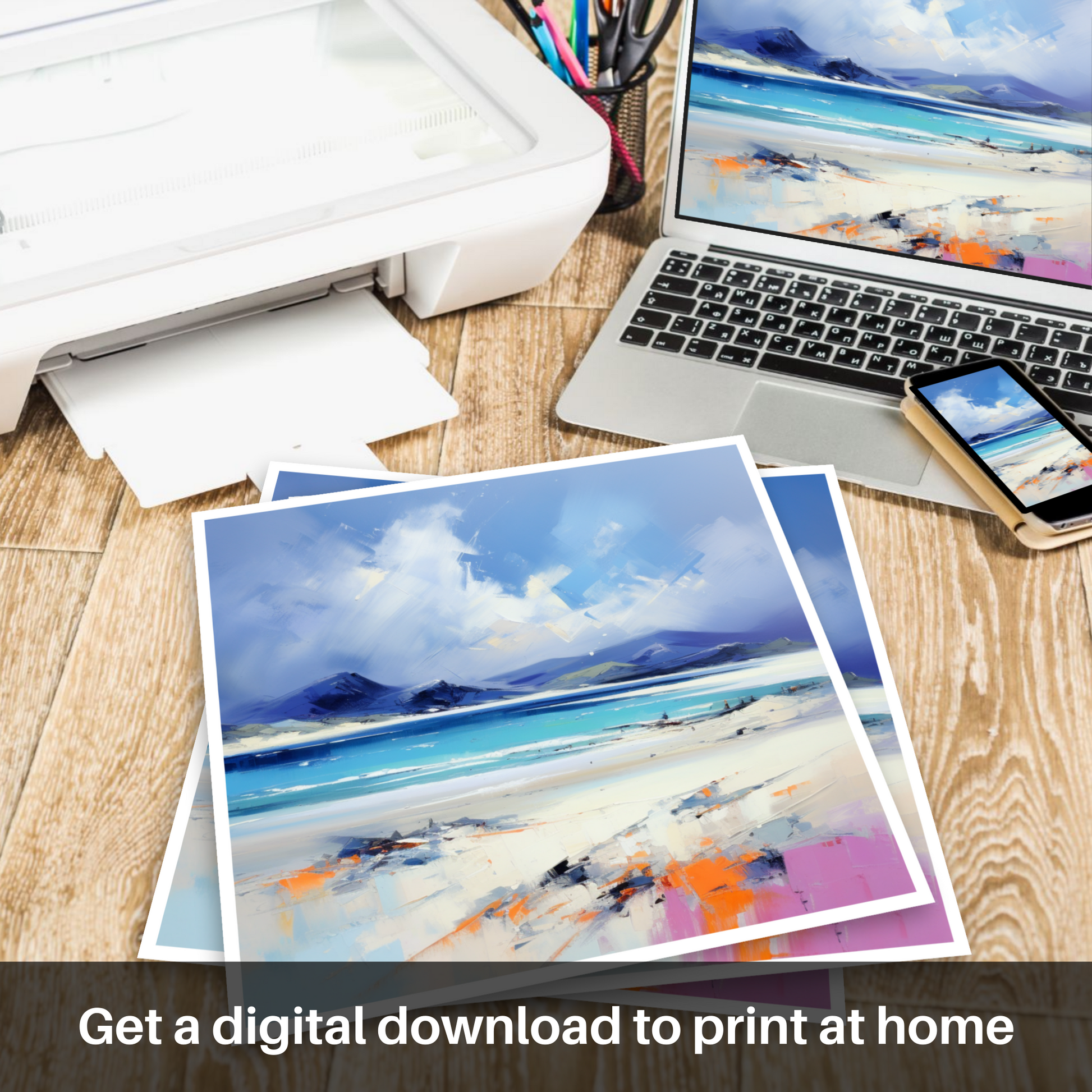 Downloadable and printable picture of Luskentyre Beach, Isle of Harris