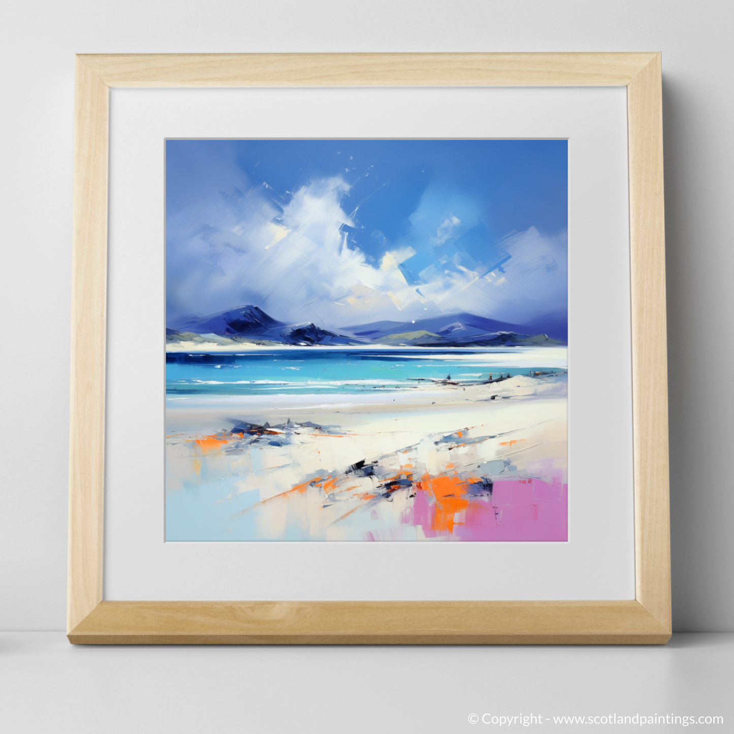 Art Print of Luskentyre Beach, Isle of Harris with a natural frame