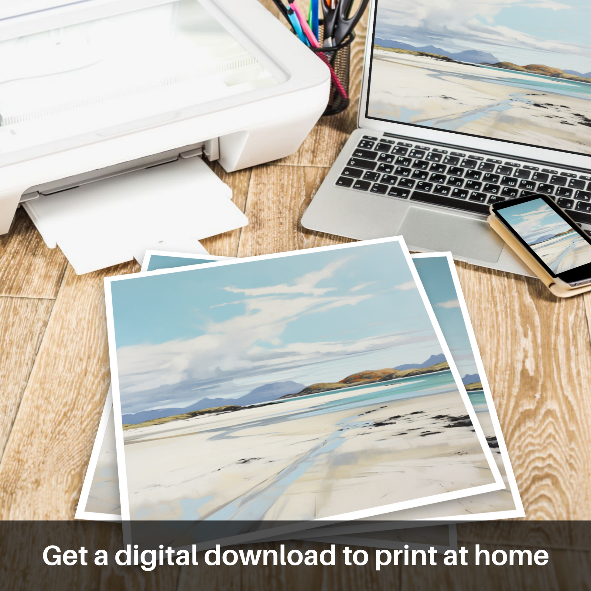 Downloadable and printable picture of Camusdarach Beach, Arisaig