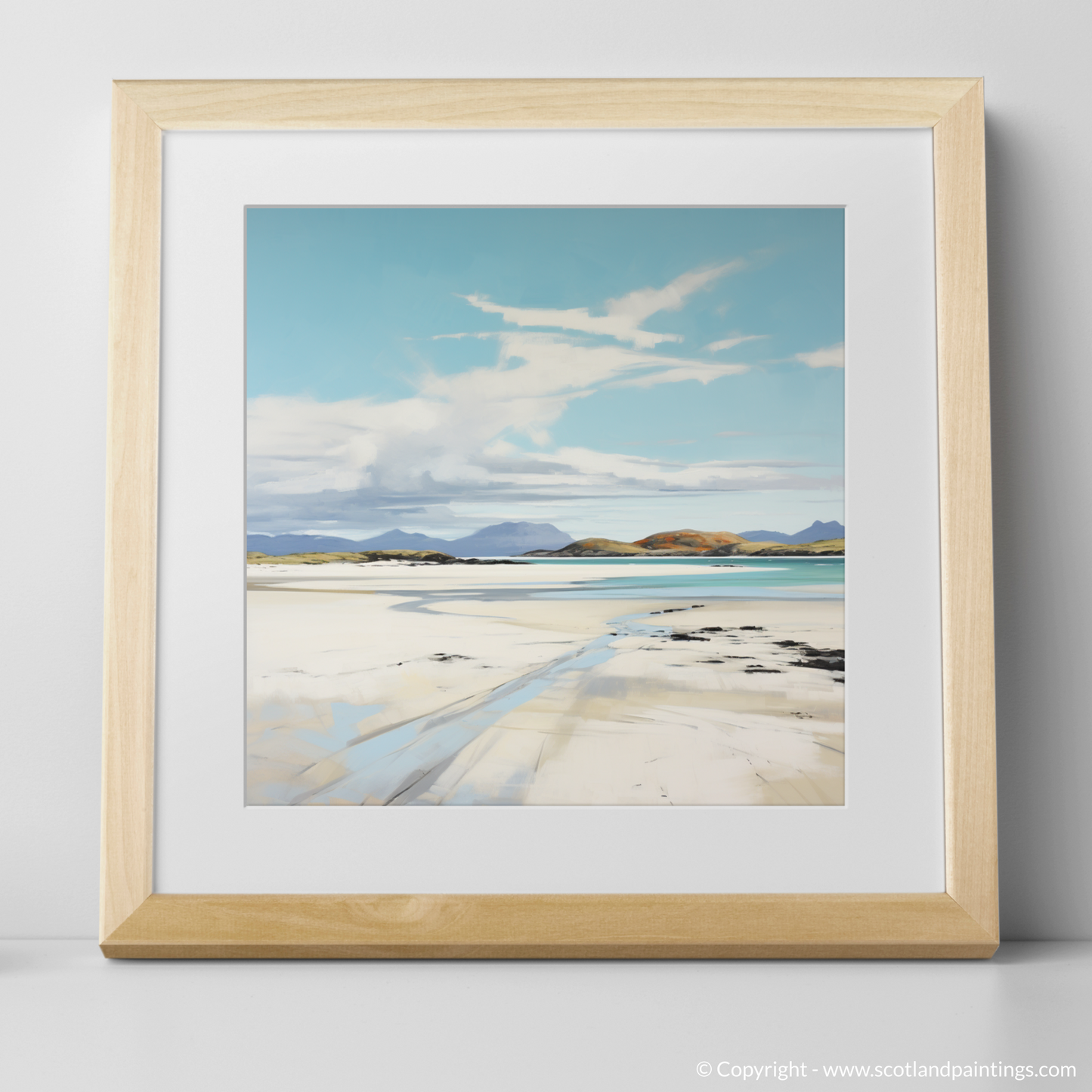 Art Print of Camusdarach Beach, Arisaig with a natural frame