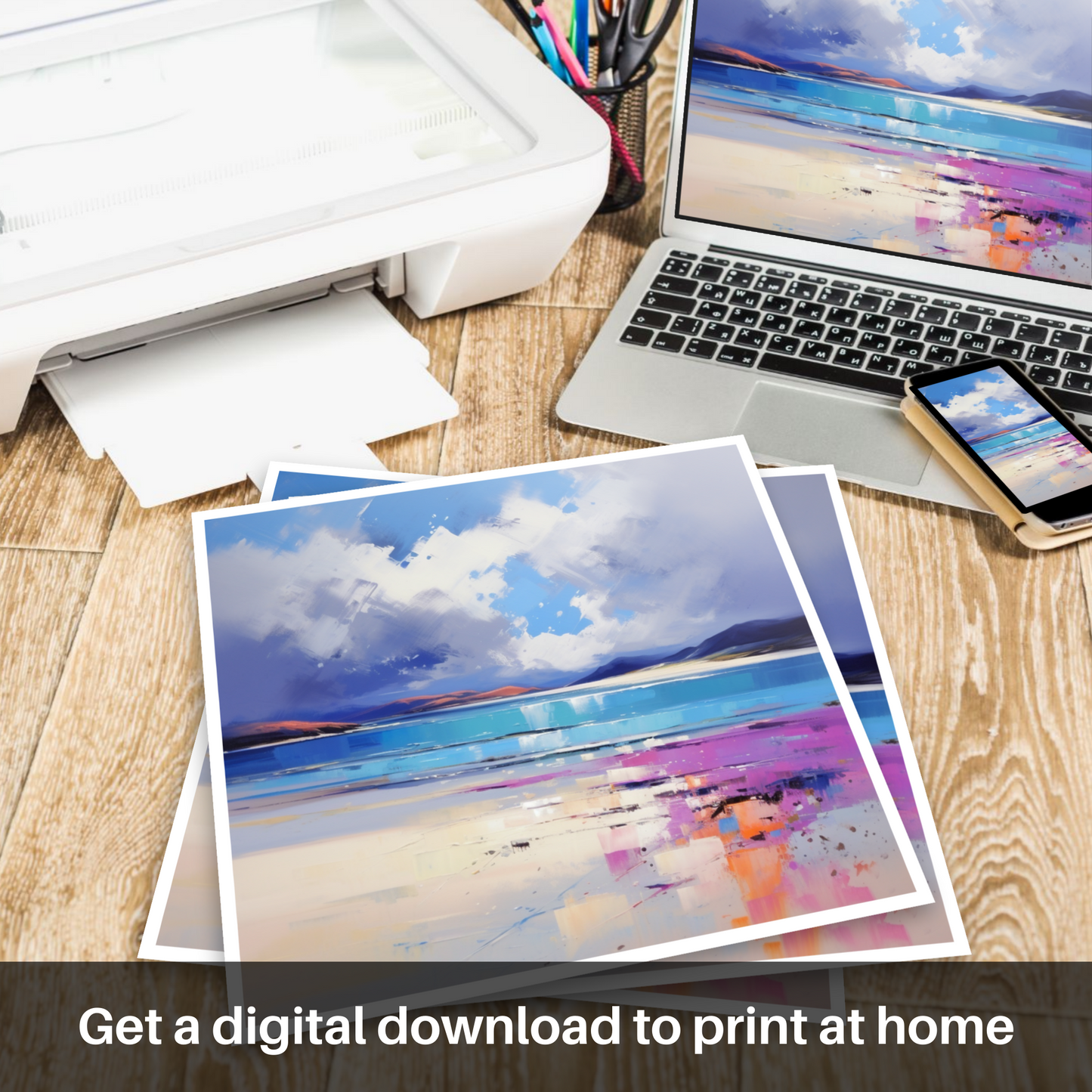 Downloadable and printable picture of Luskentyre Beach, Isle of Harris