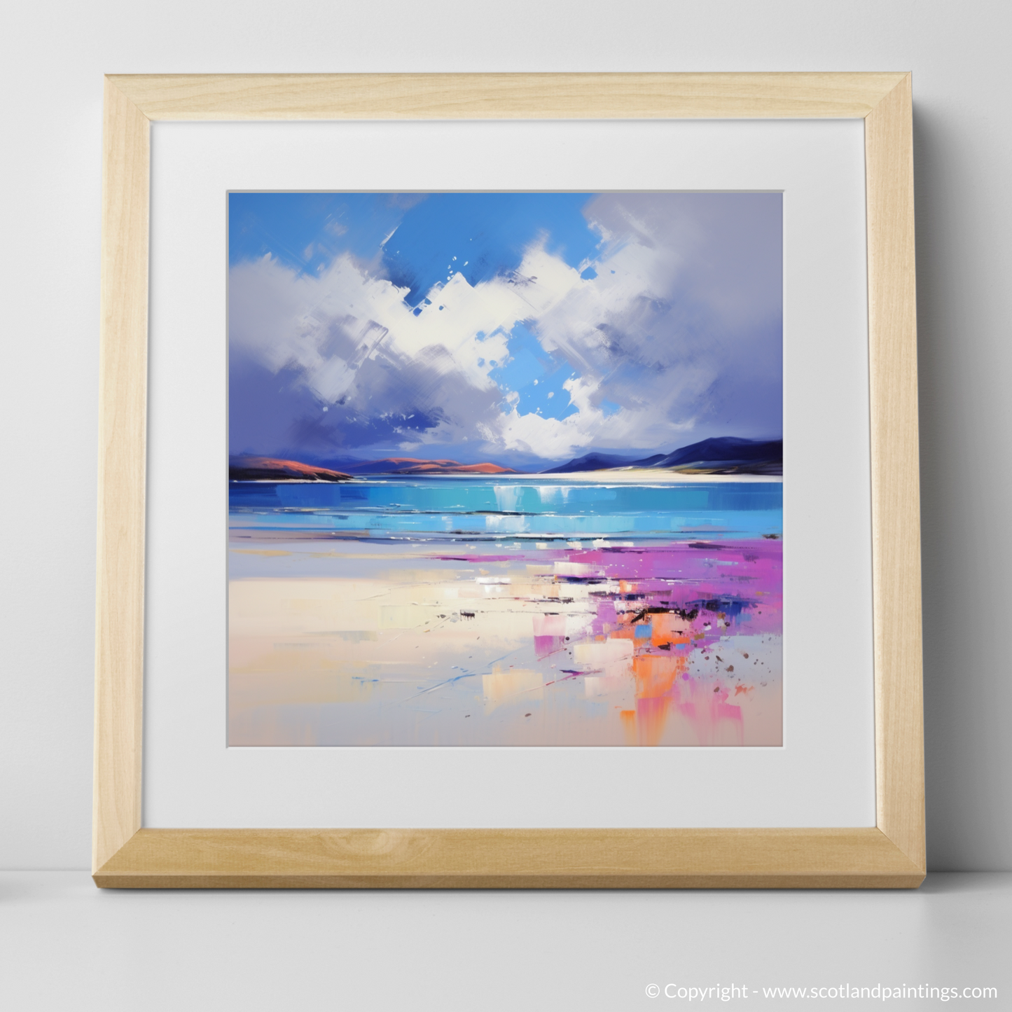 Art Print of Luskentyre Beach, Isle of Harris with a natural frame