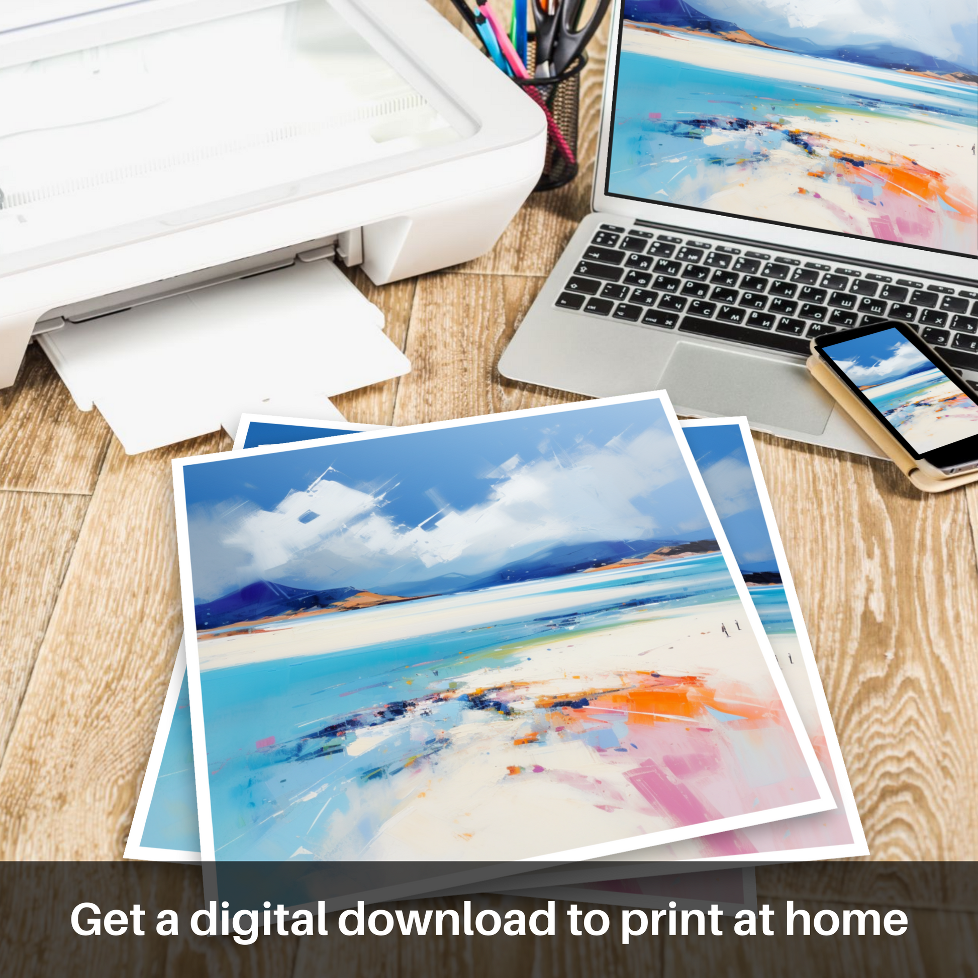 Downloadable and printable picture of Luskentyre Beach, Isle of Harris