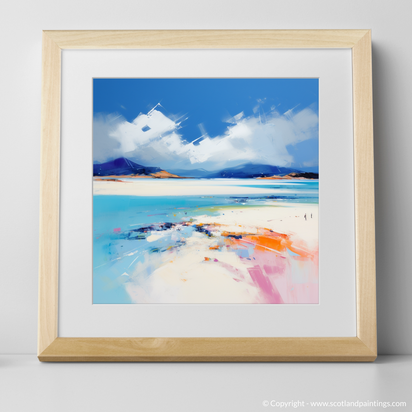 Art Print of Luskentyre Beach, Isle of Harris with a natural frame