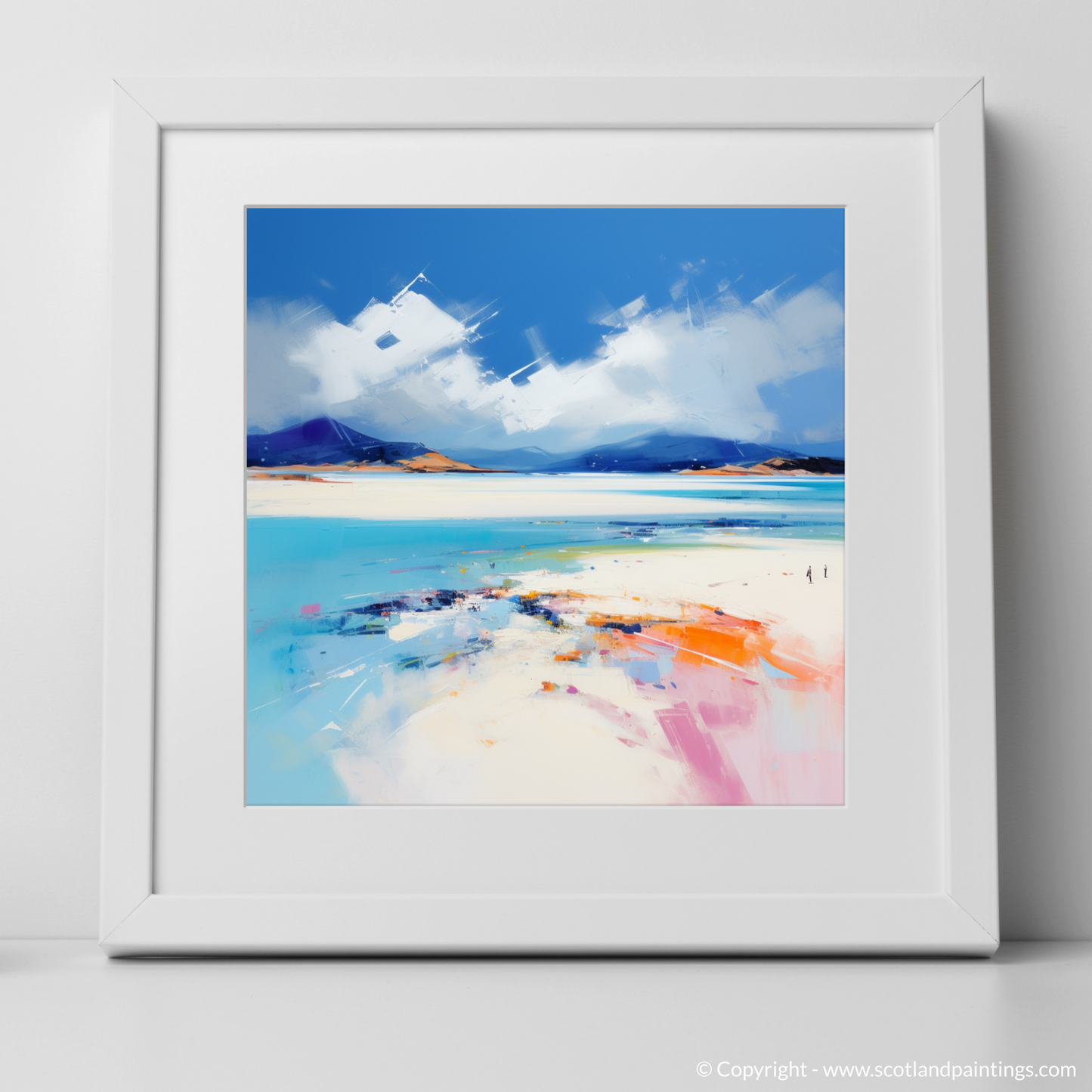 Art Print of Luskentyre Beach, Isle of Harris with a white frame