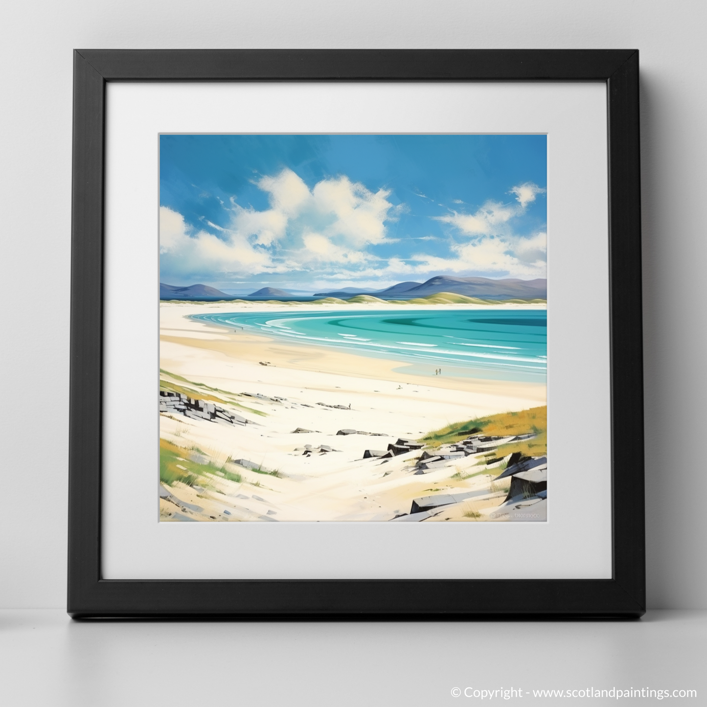 Art Print of Luskentyre Beach, Isle of Harris with a black frame