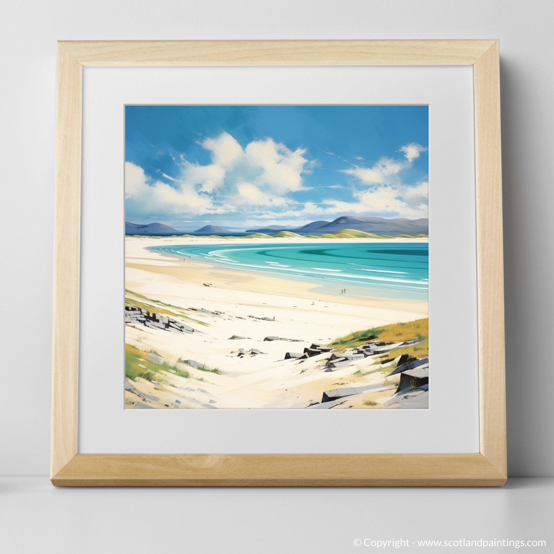 Art Print of Luskentyre Beach, Isle of Harris with a natural frame