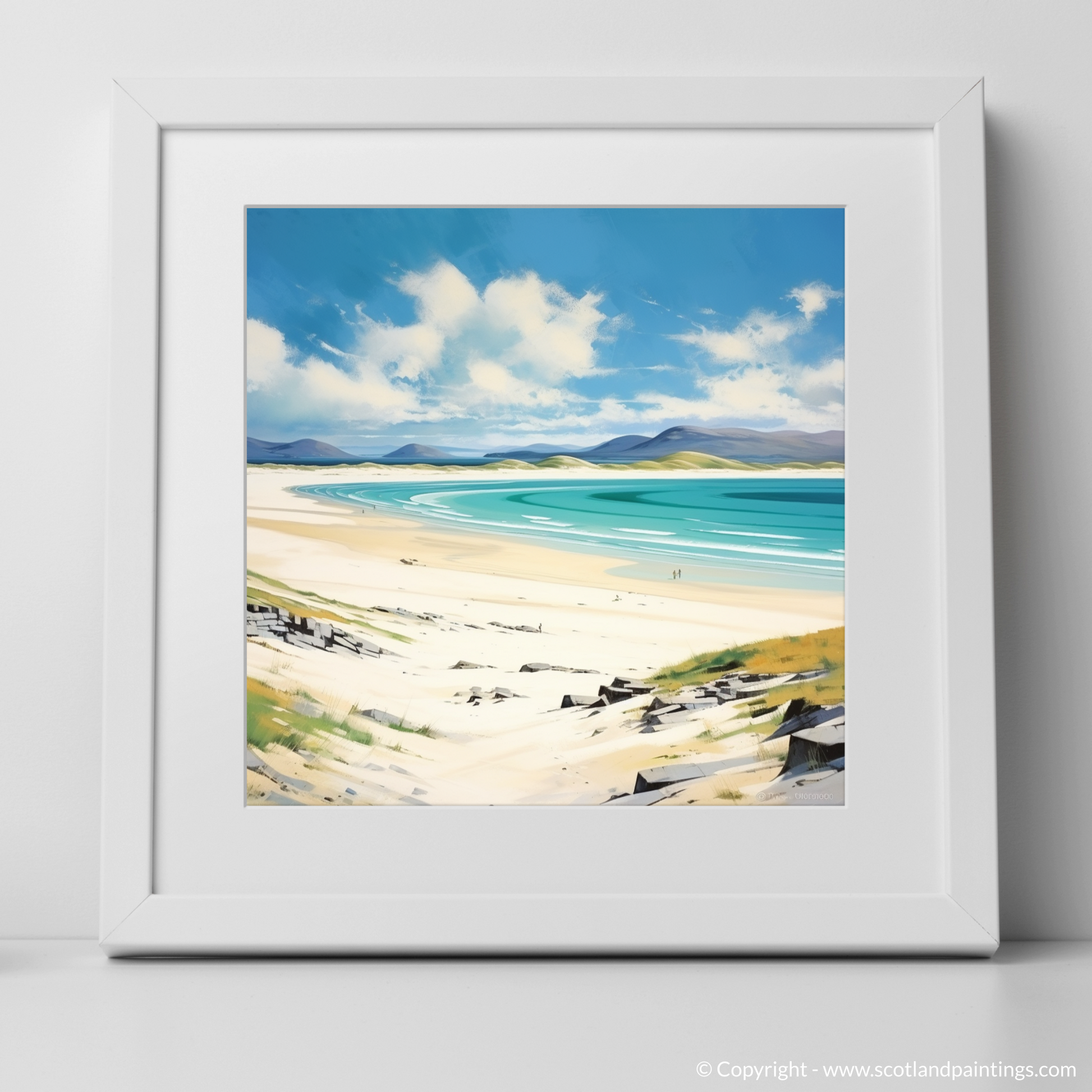 Art Print of Luskentyre Beach, Isle of Harris with a white frame