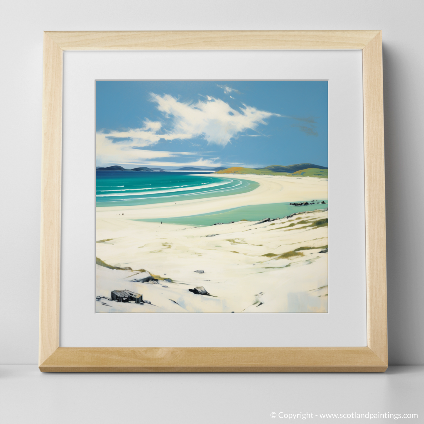 Art Print of Luskentyre Beach, Isle of Harris with a natural frame