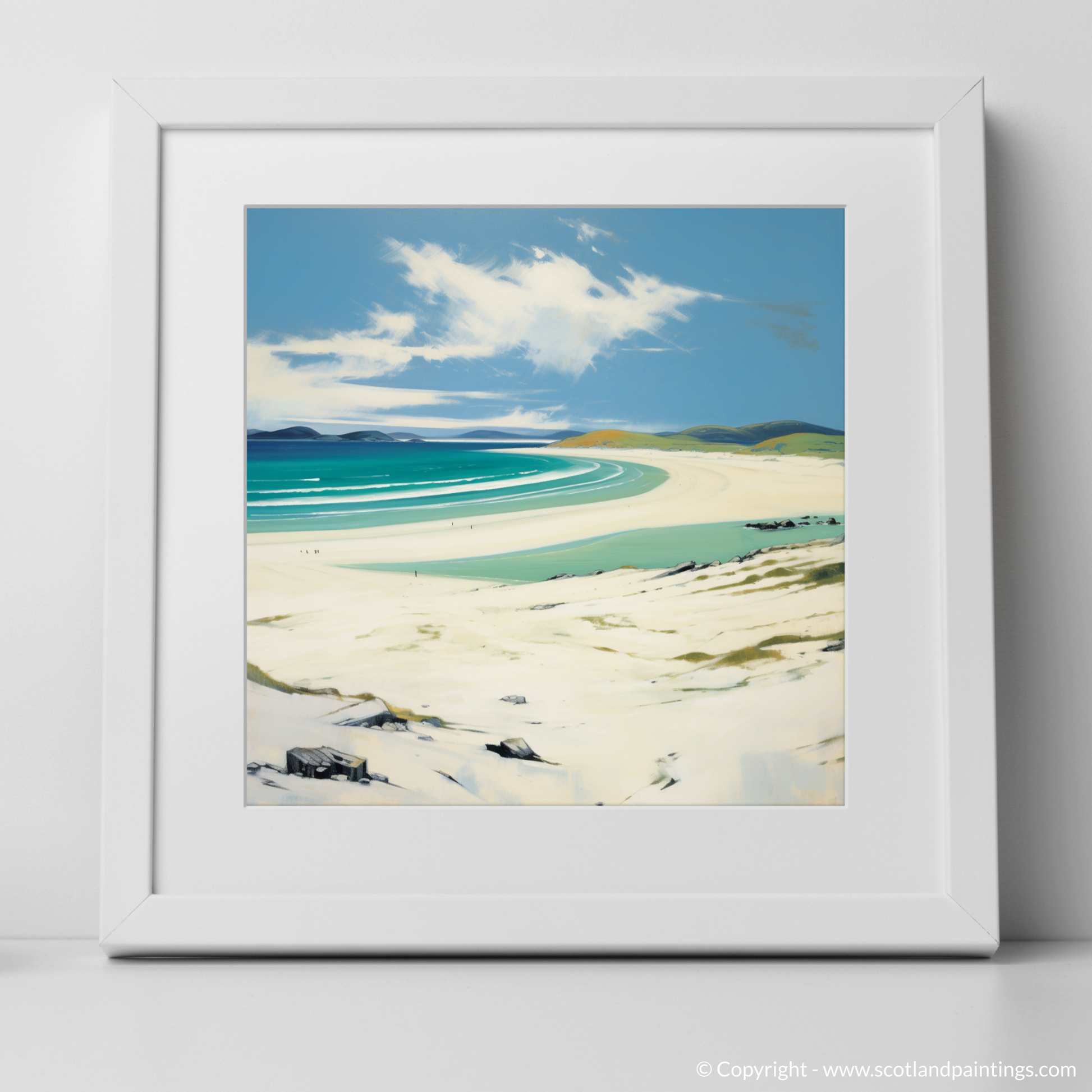 Art Print of Luskentyre Beach, Isle of Harris with a white frame