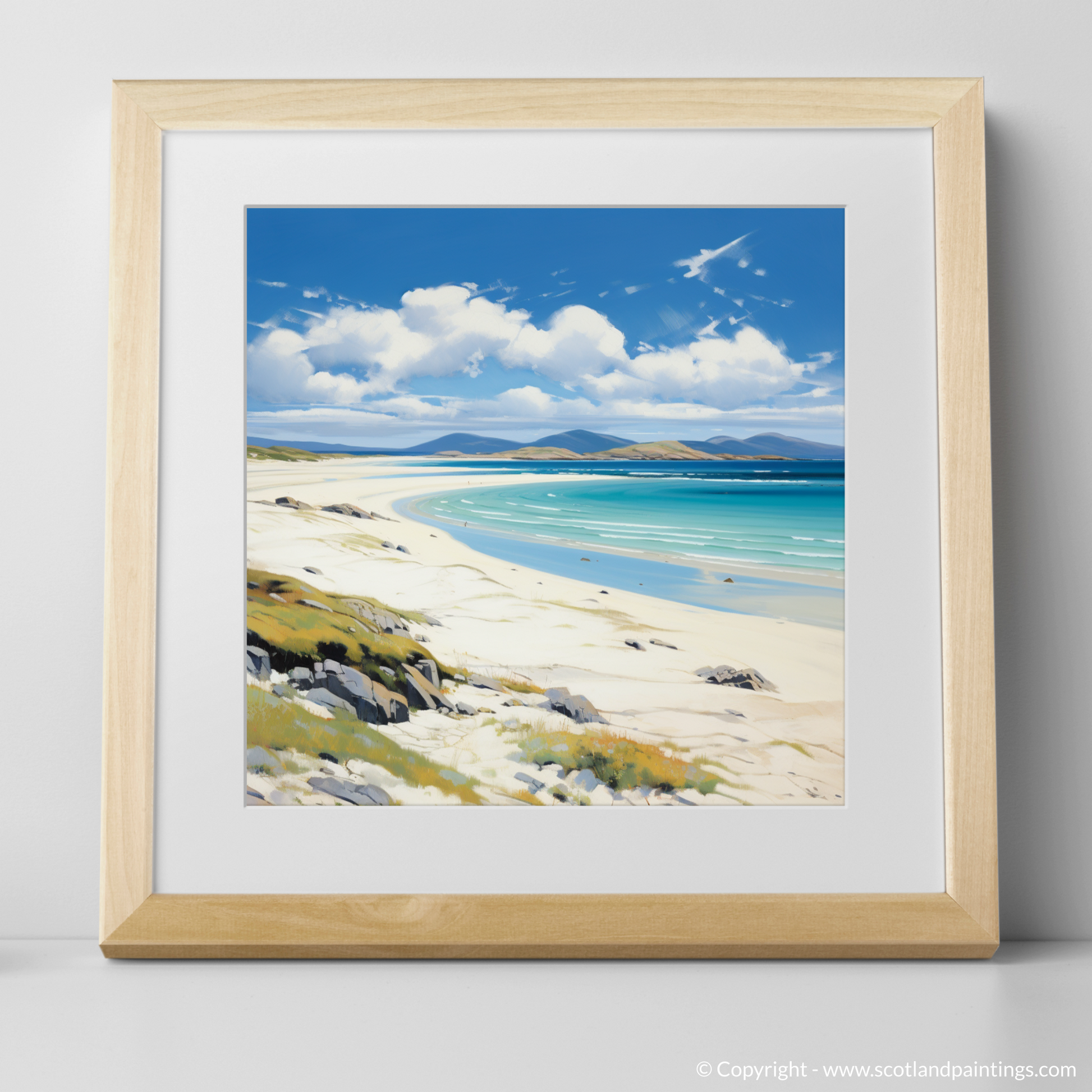 Art Print of Luskentyre Beach, Isle of Harris with a natural frame