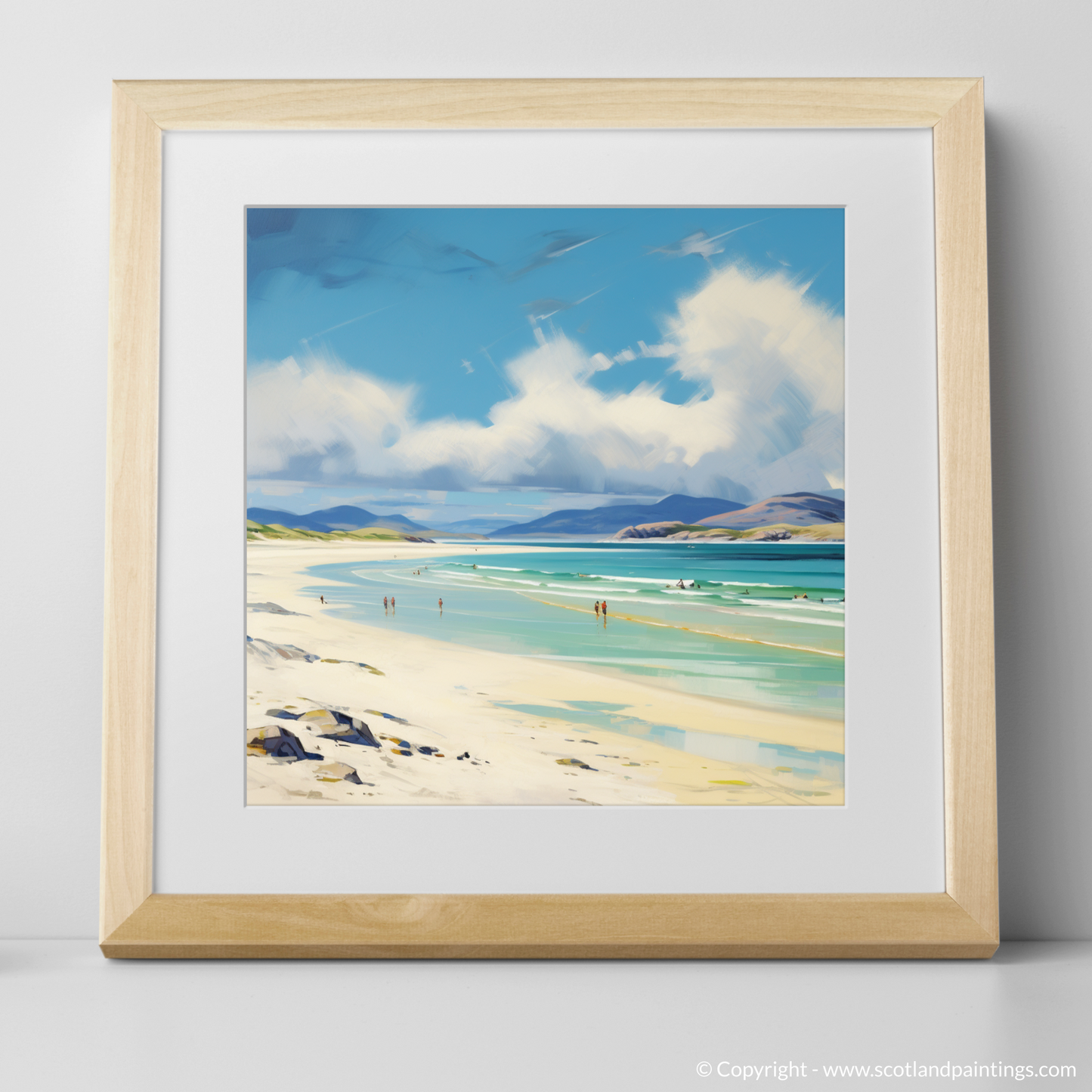 Art Print of Luskentyre Beach, Isle of Harris with a natural frame