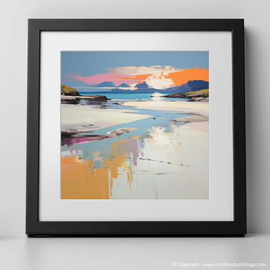 Art Print of Camusdarach Beach, Arisaig with a black frame