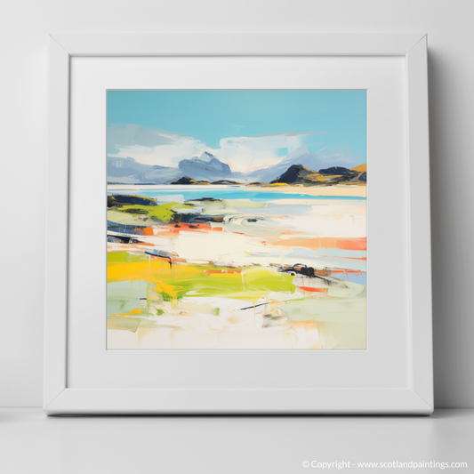 Art Print of Camusdarach Beach, Arisaig with a white frame