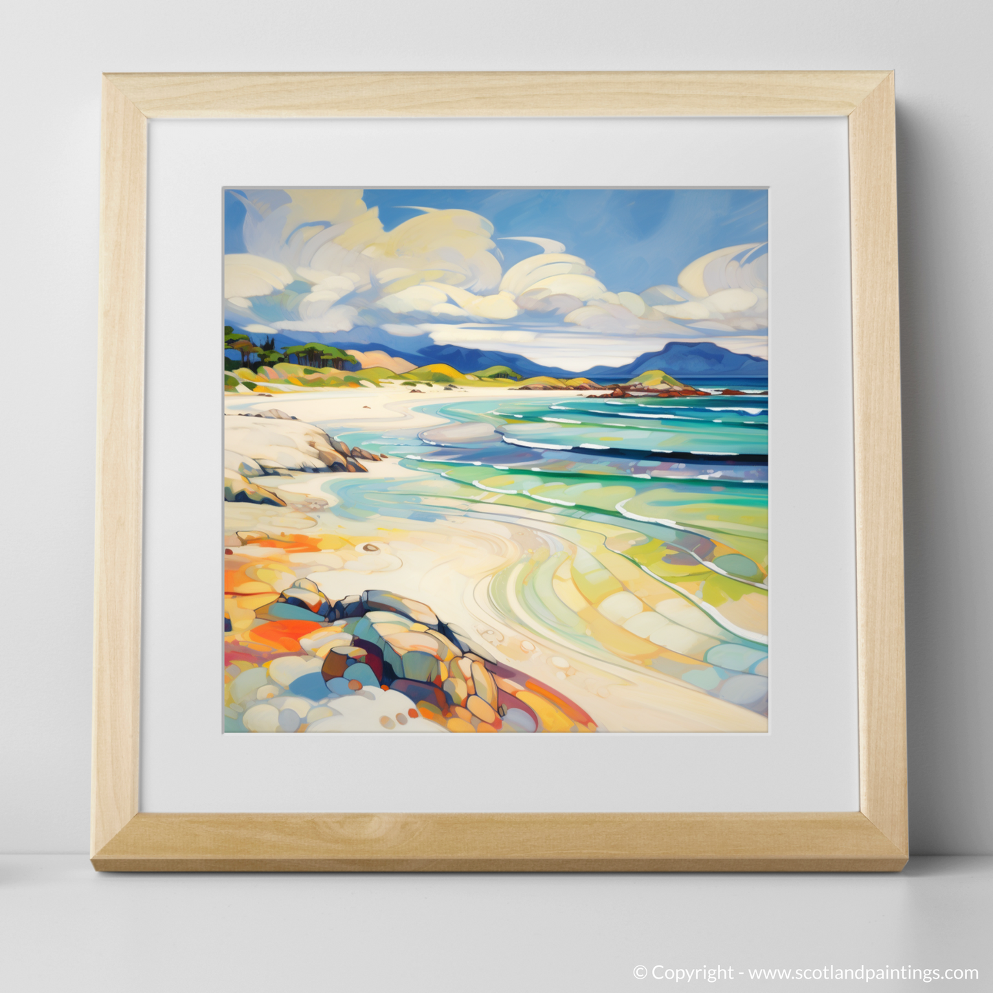 Art Print of Camusdarach Beach, Arisaig with a natural frame