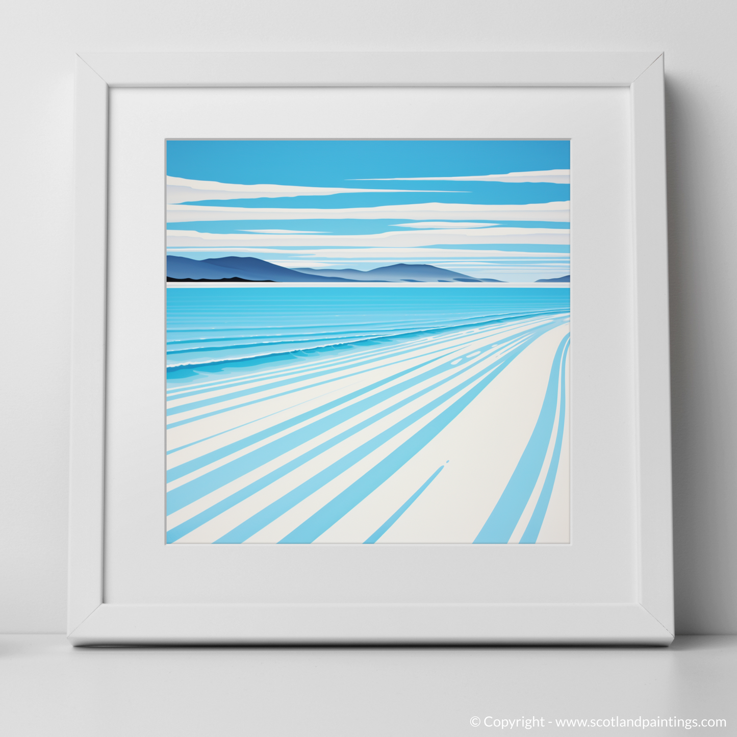 Art Print of Luskentyre Beach, Isle of Harris with a white frame