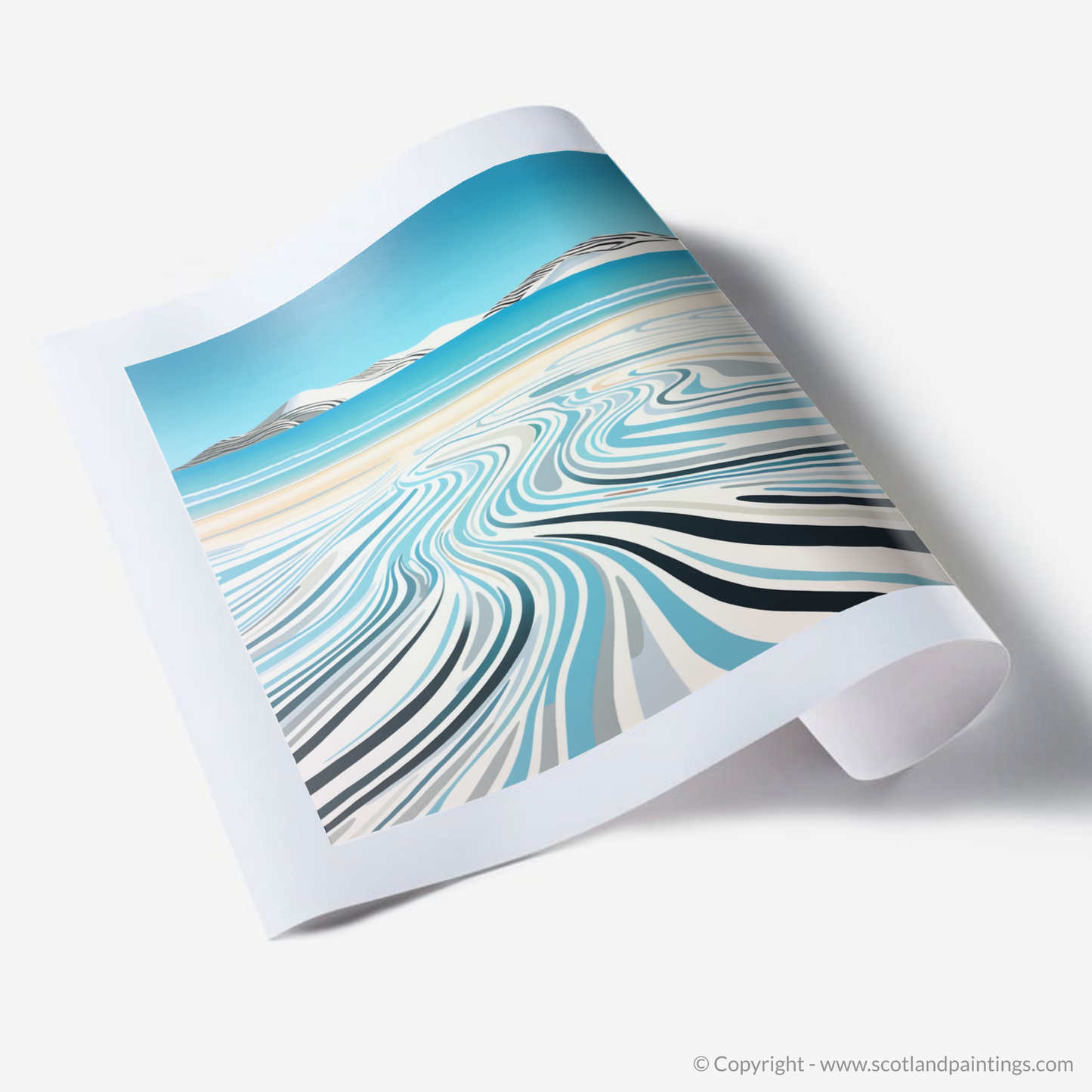 Painting and Art Print of Luskentyre Beach, Isle of Harris. Luskentyre Beach Essence: An Abstract Dance of Nature.