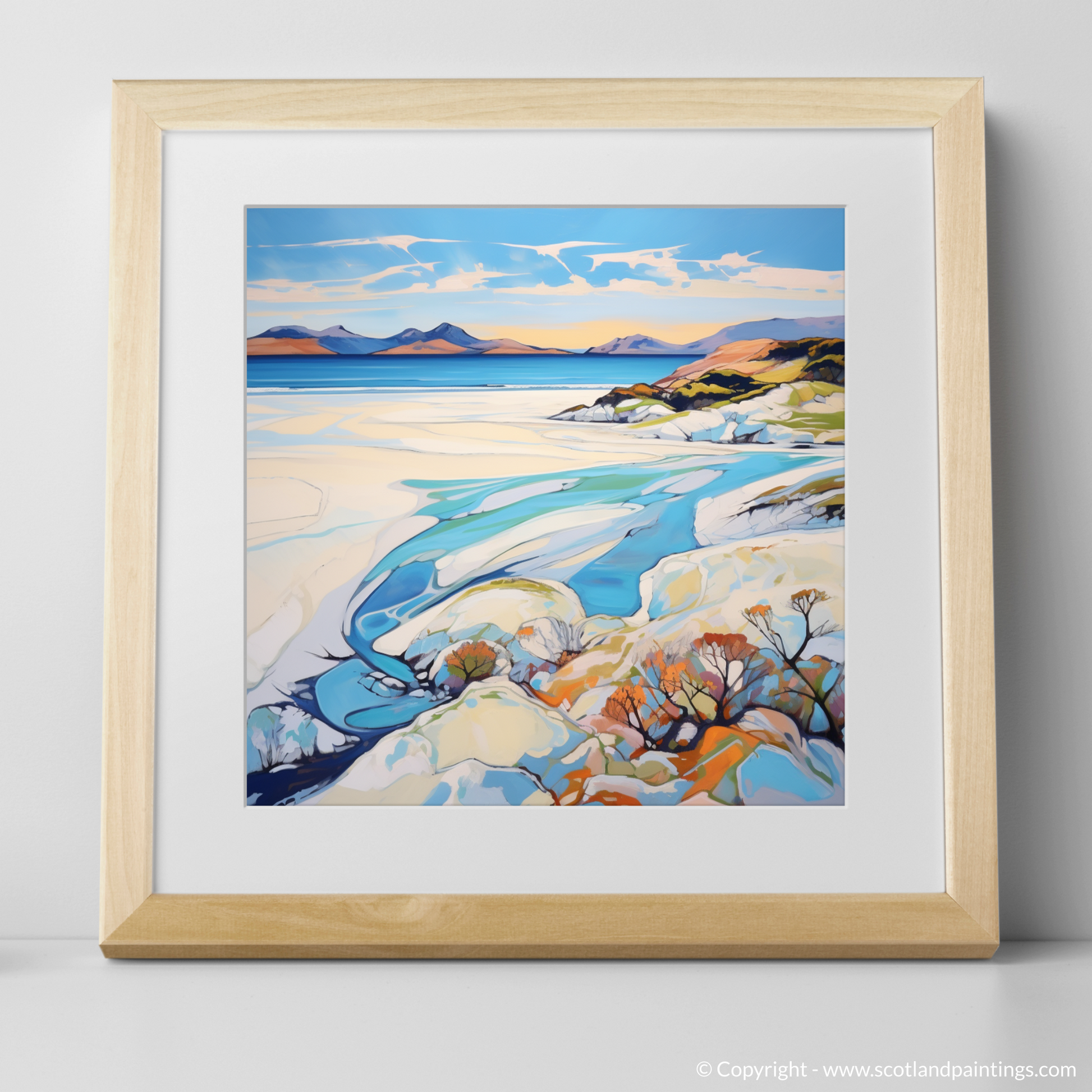 Art Print of Camusdarach Beach, Arisaig with a natural frame