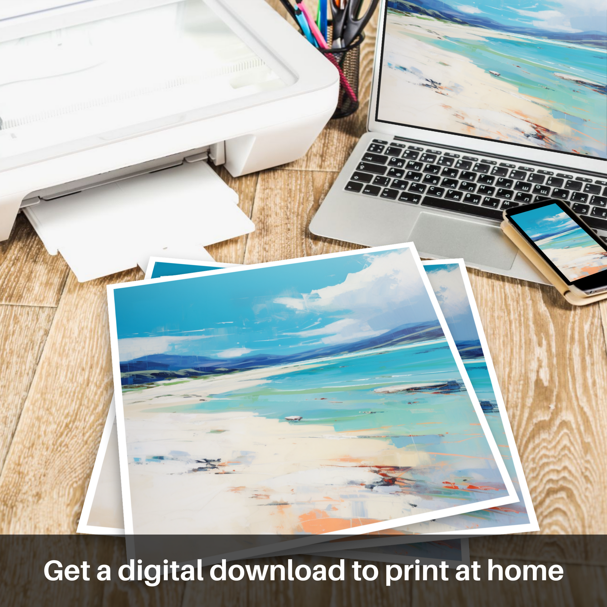 Downloadable and printable picture of Luskentyre Beach, Isle of Harris