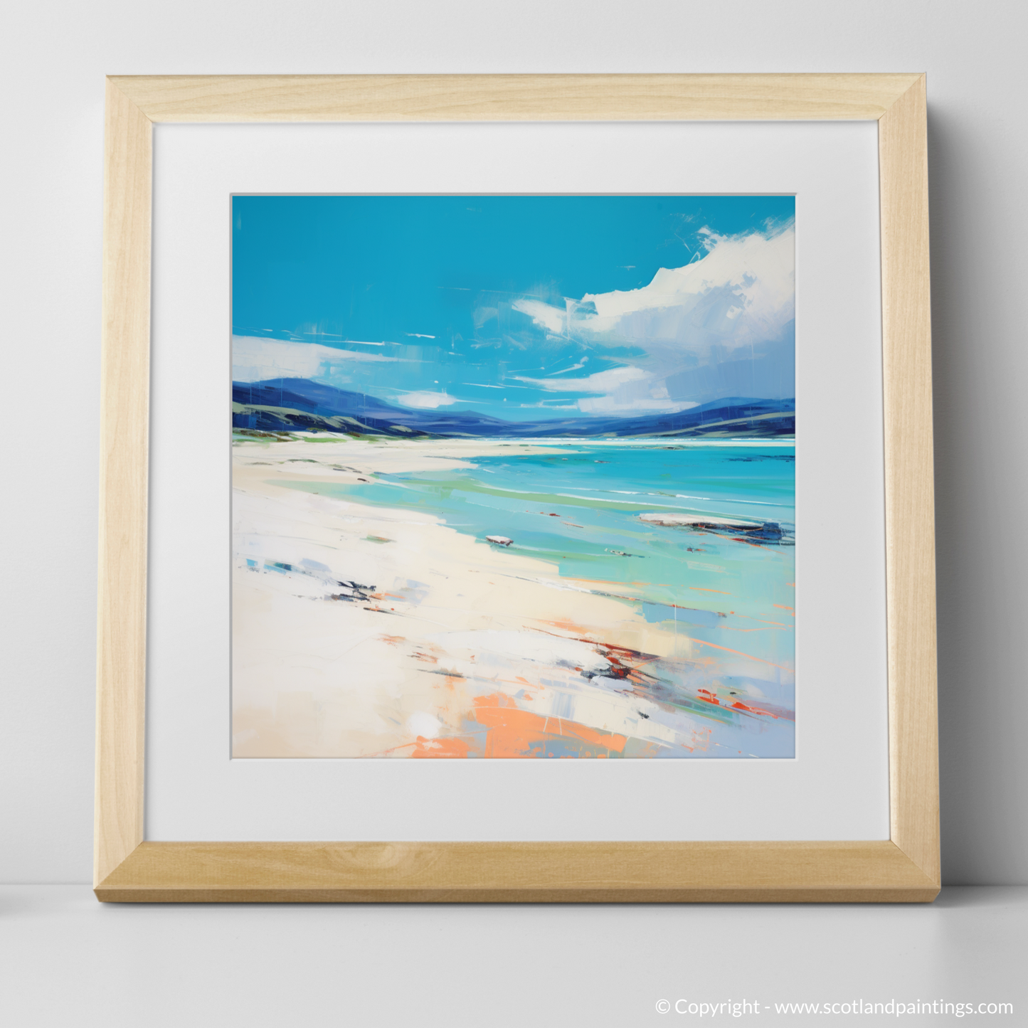 Art Print of Luskentyre Beach, Isle of Harris with a natural frame