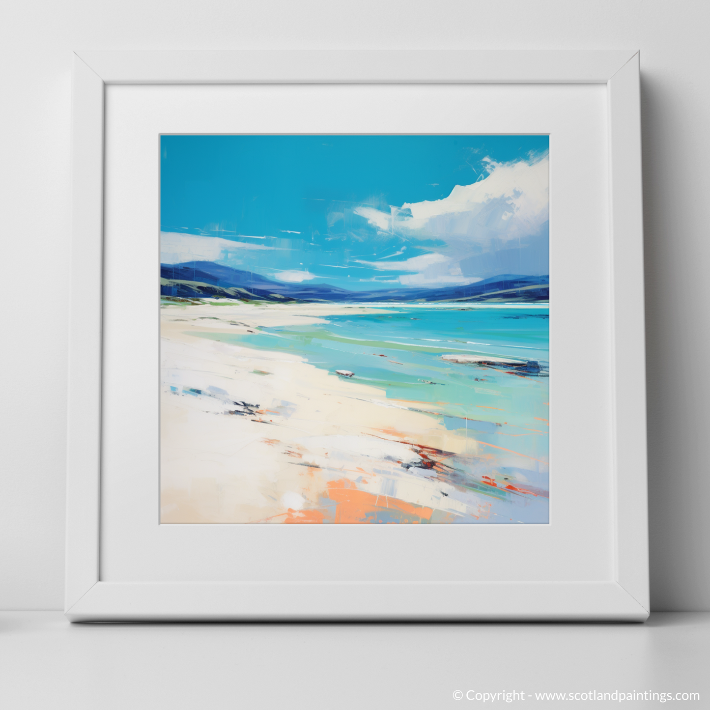 Art Print of Luskentyre Beach, Isle of Harris with a white frame