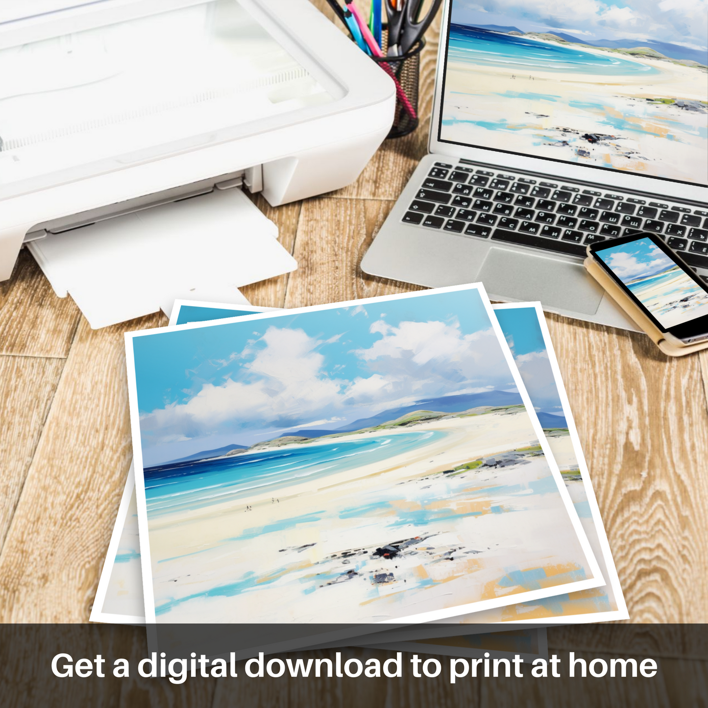 Downloadable and printable picture of Luskentyre Beach, Isle of Harris