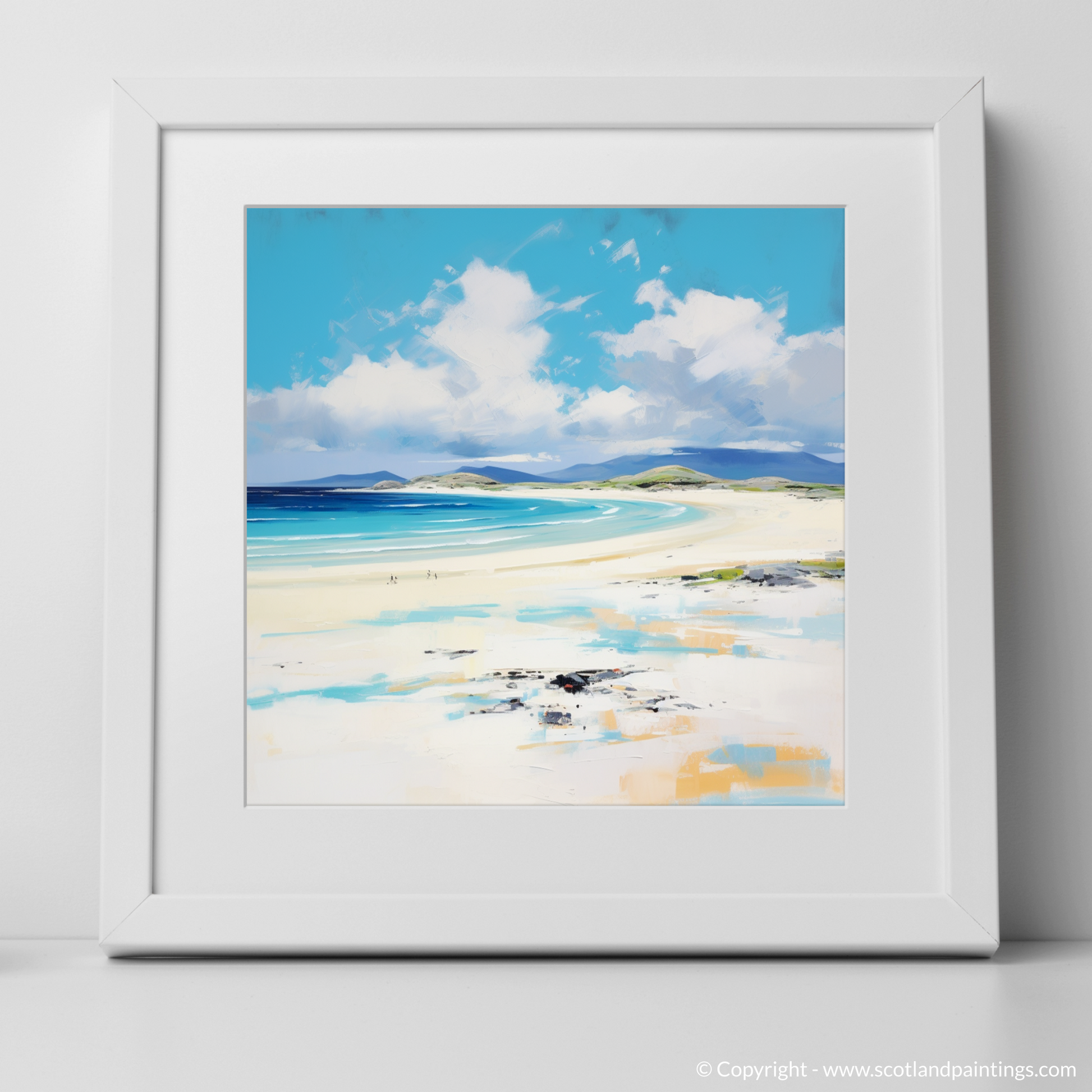 Art Print of Luskentyre Beach, Isle of Harris with a white frame