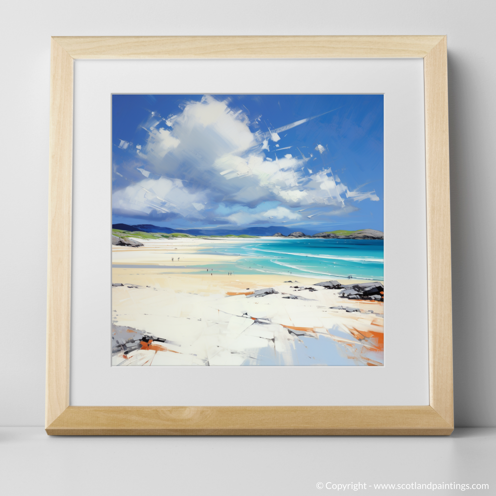 Art Print of Luskentyre Beach, Isle of Harris with a natural frame